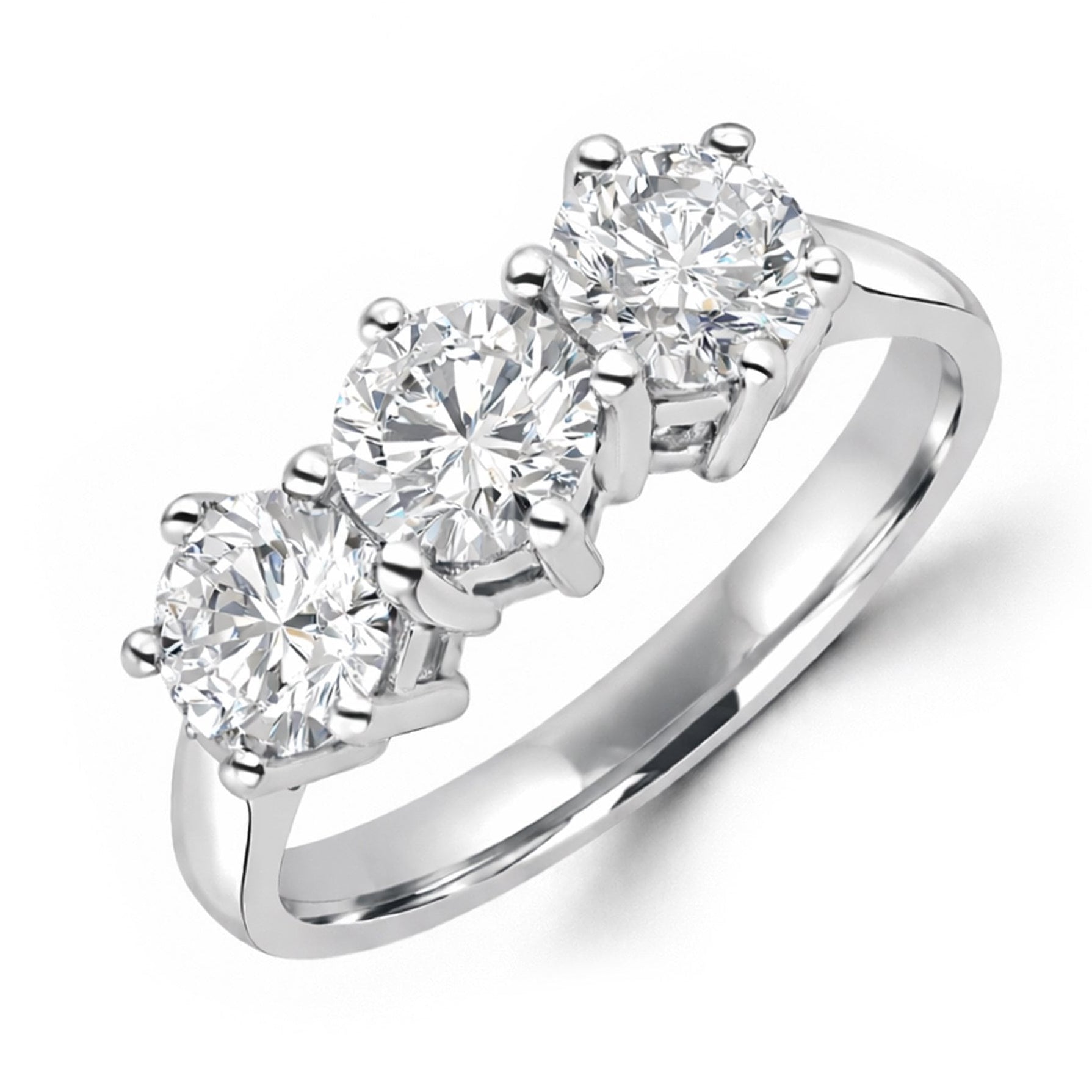 Platinum Three Stone Diamond Totalling 1.10ct Engagement Pre-Owned Ring