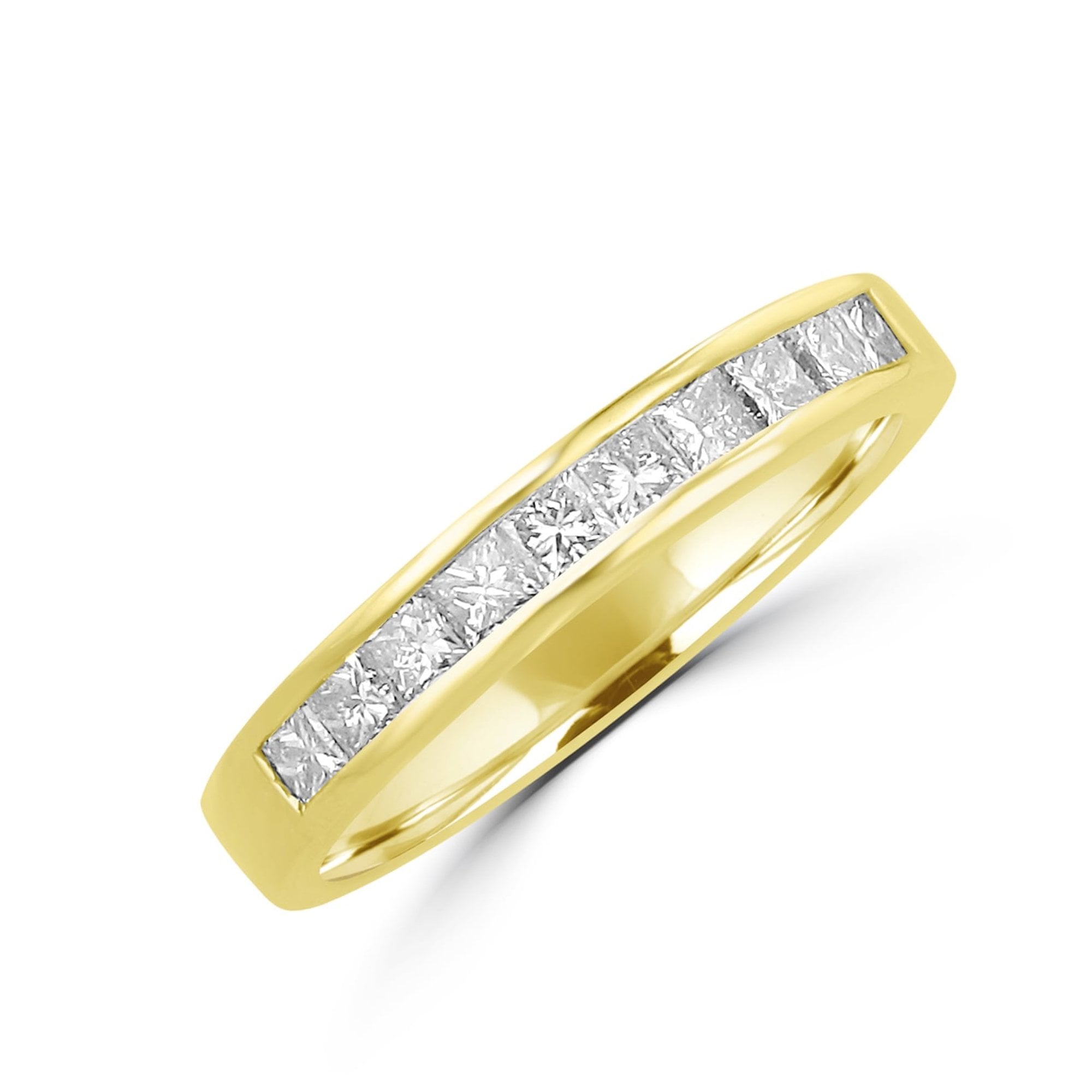 18ct Yellow Gold Princess Diamond Band Ring