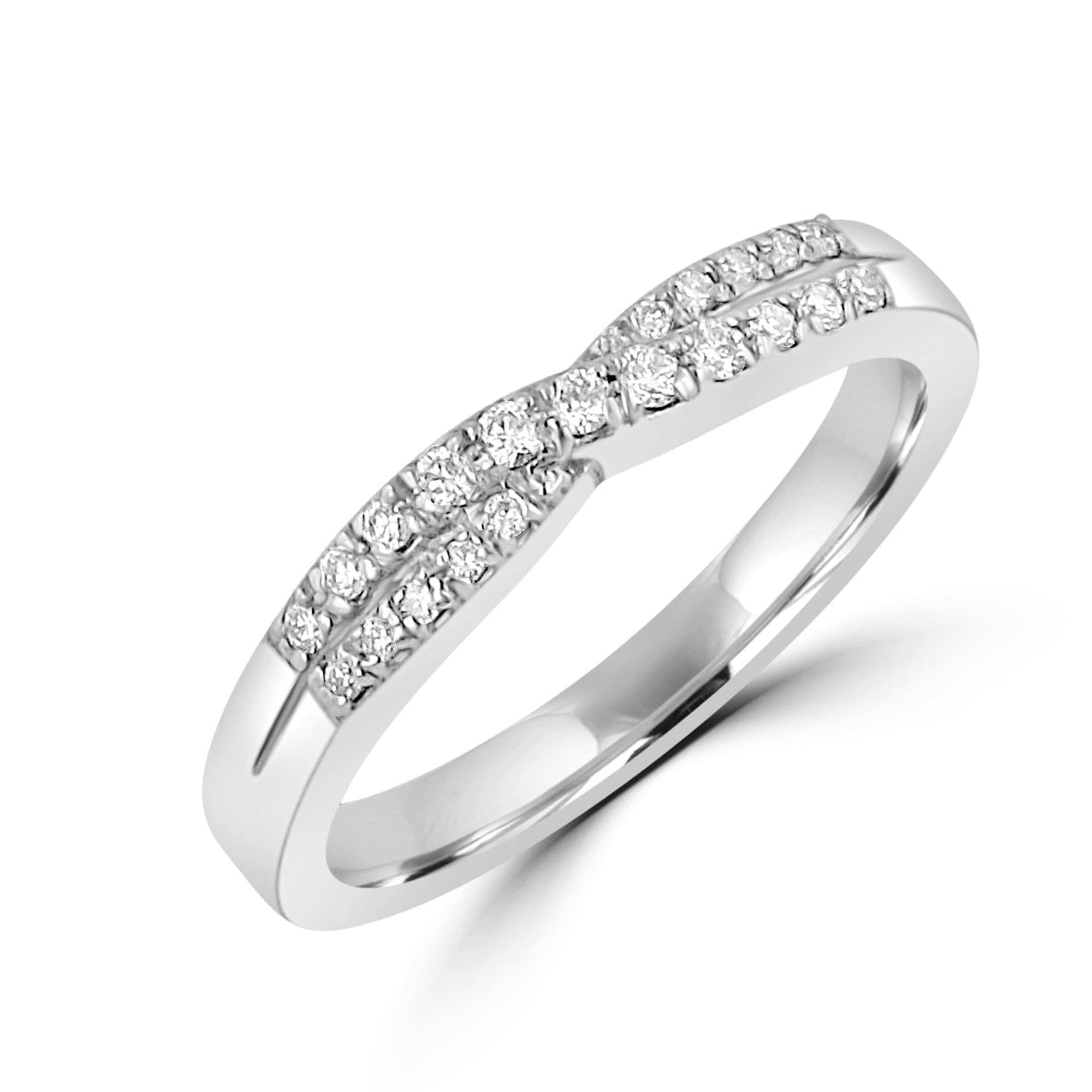 Platinum Crossover Diamond Ring