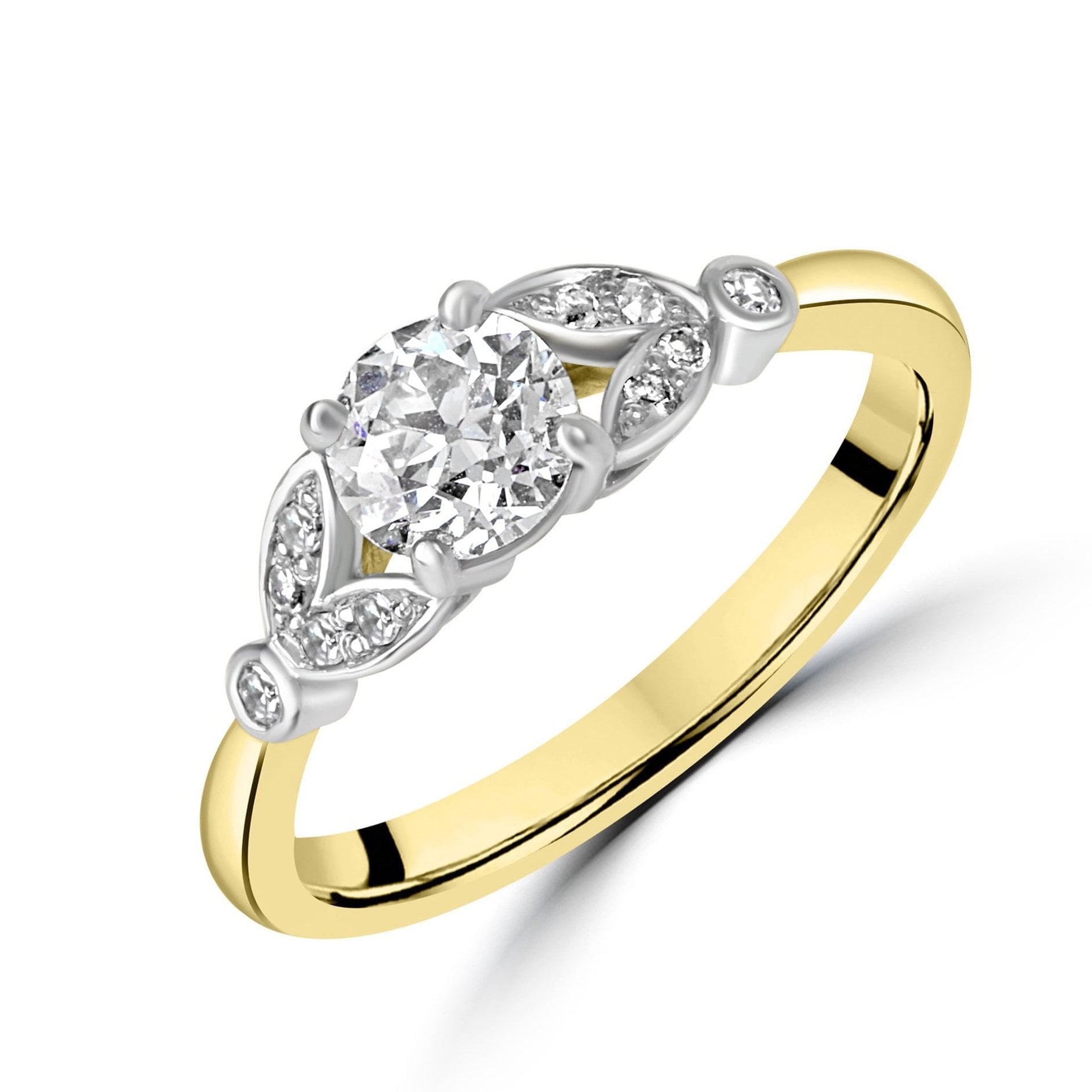 18ct Gold and Platinum Ring Set With Pre-owned Diamonds