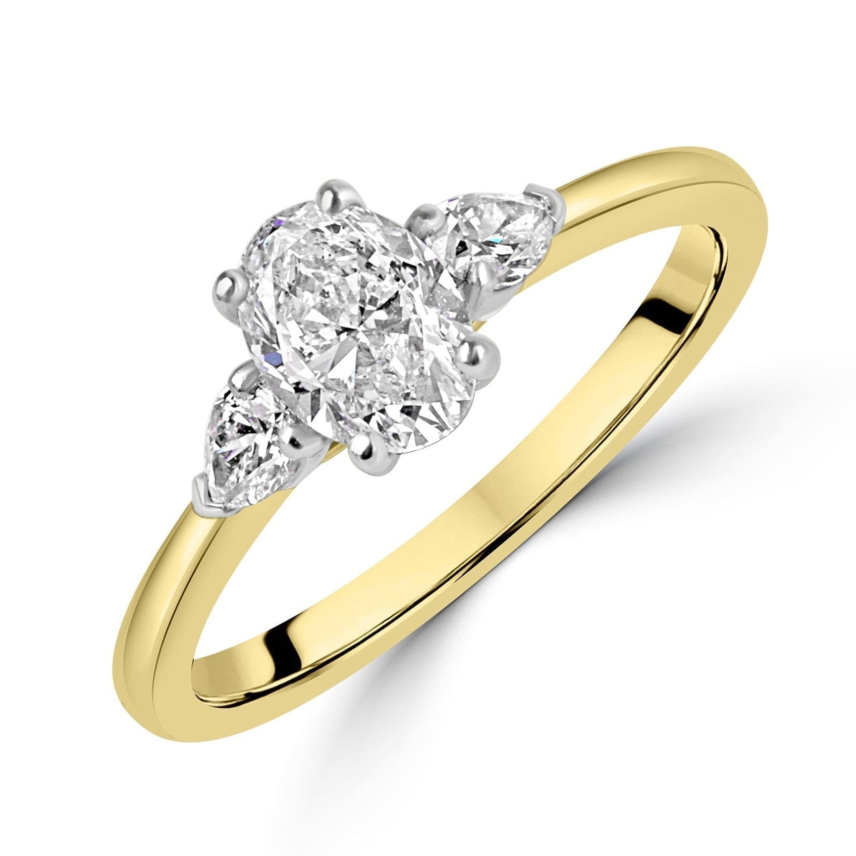 18ct Yellow Gold Diamond Total 1.04ct Three Stone Ring