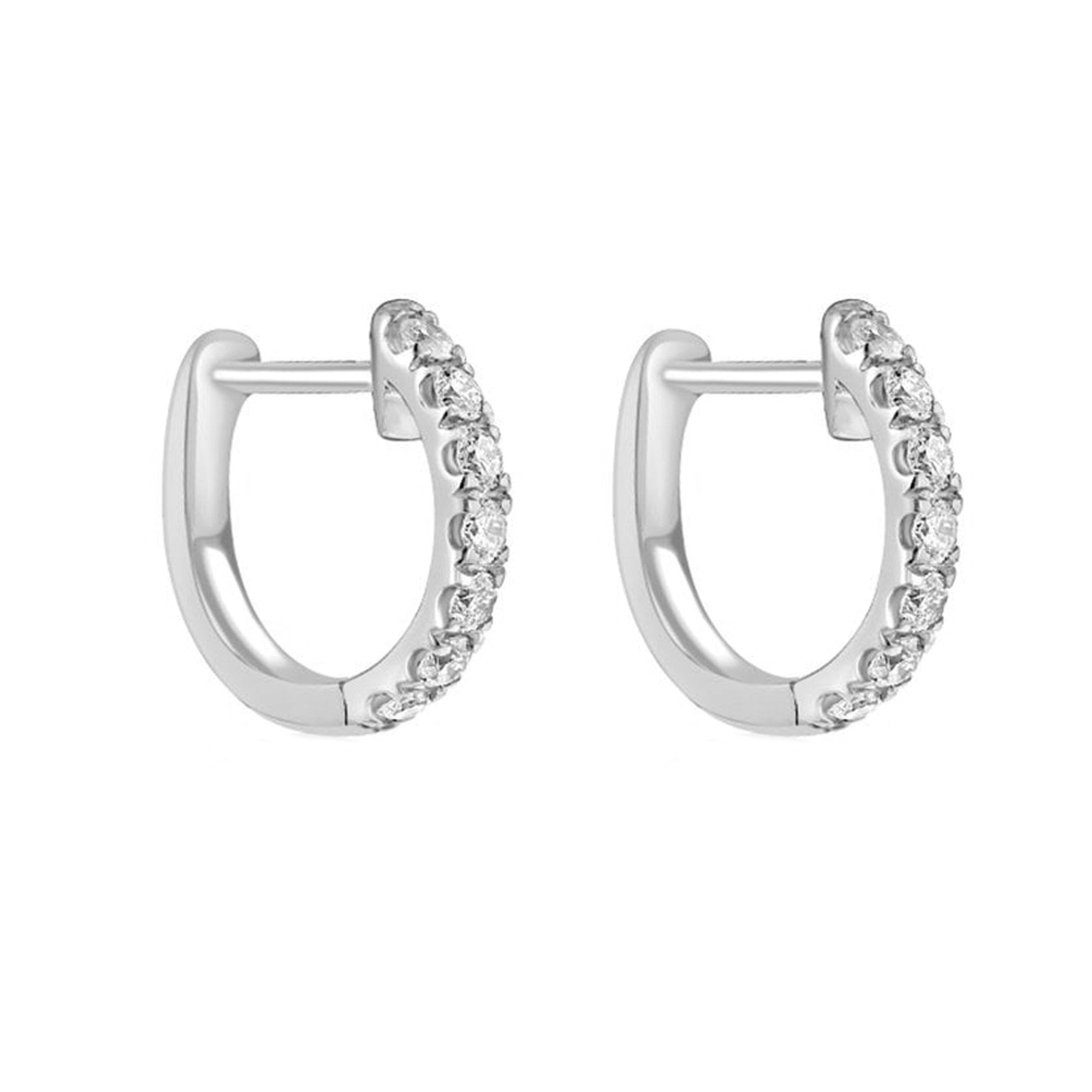 18ct White Gold Diamond Huggie Hoops 0.47ct Total