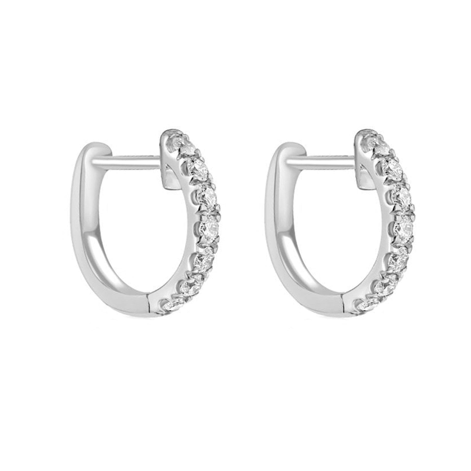18ct White Gold Diamond Huggie Hoops 0.47ct Total