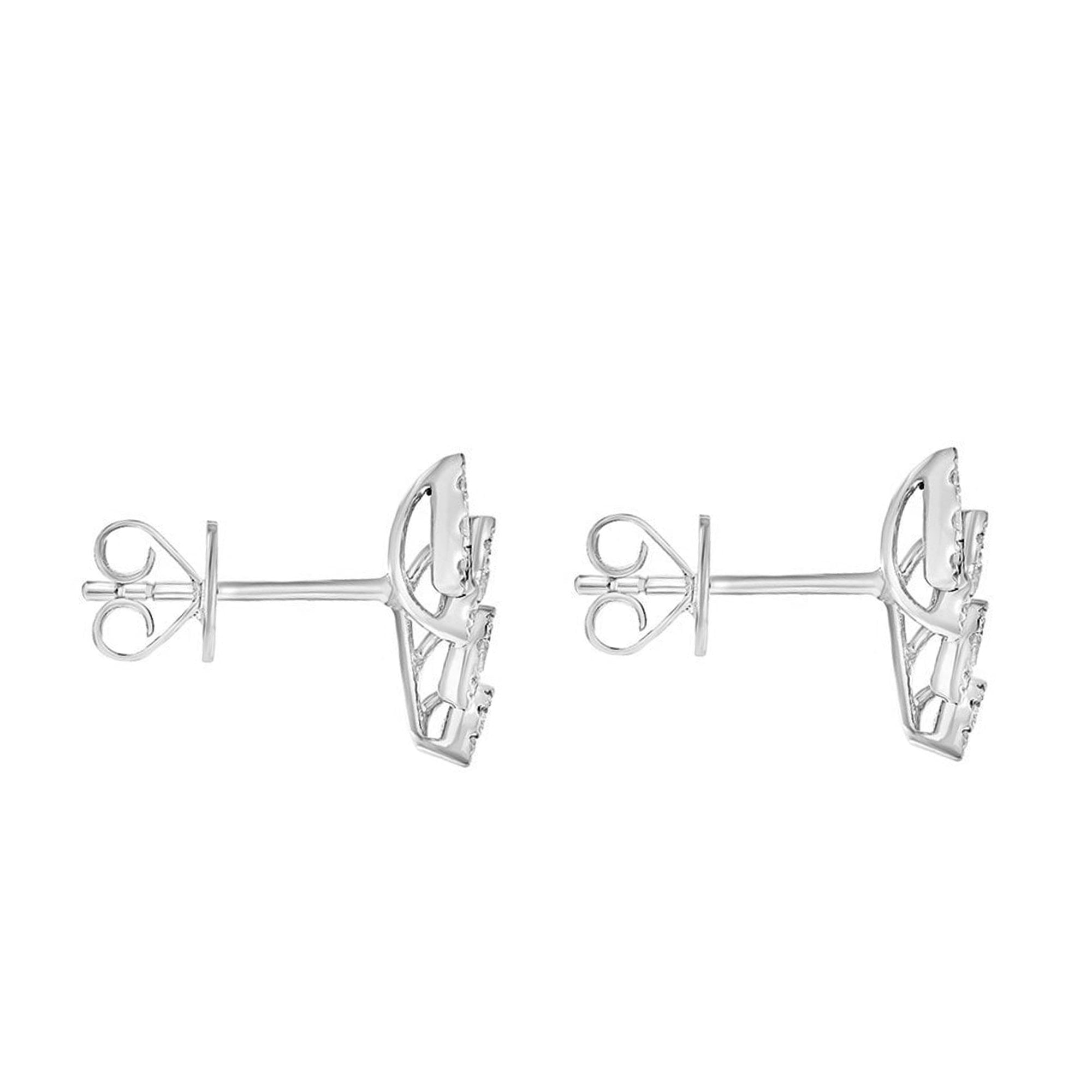 Platinum Diamond 0.20ct Marquise Leaf Stud Earrings