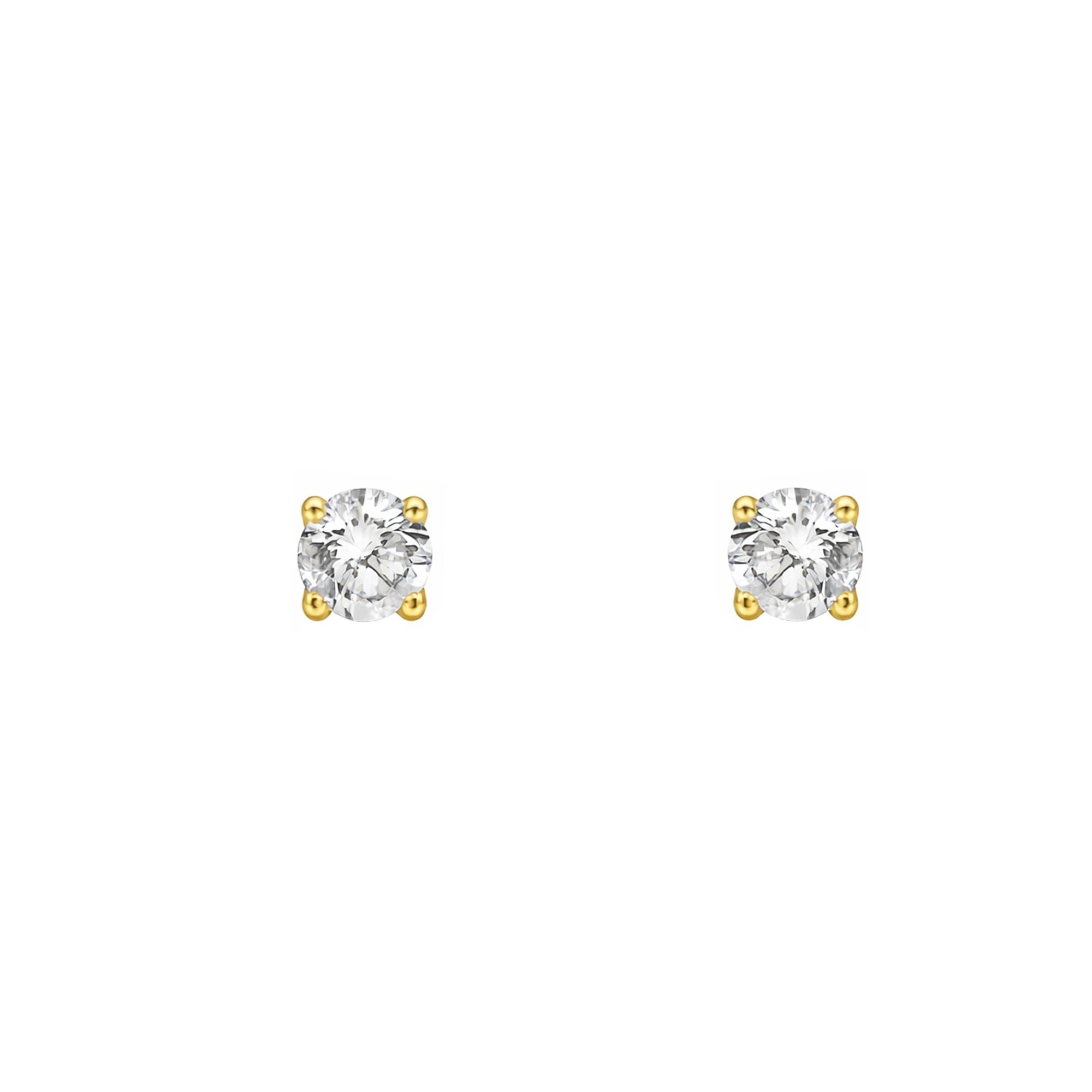 9ct Yellow Gold Diamond 0.33ct Total Claw Set Stud Earrings