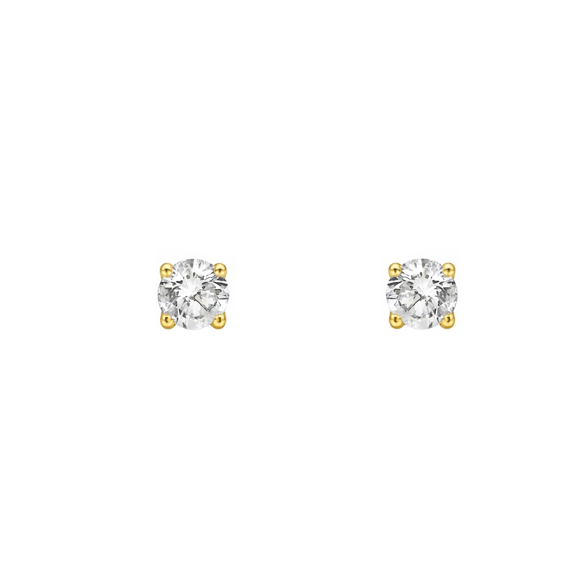 9ct Yellow Gold Diamond 0.33ct Total Claw Set Stud Earrings