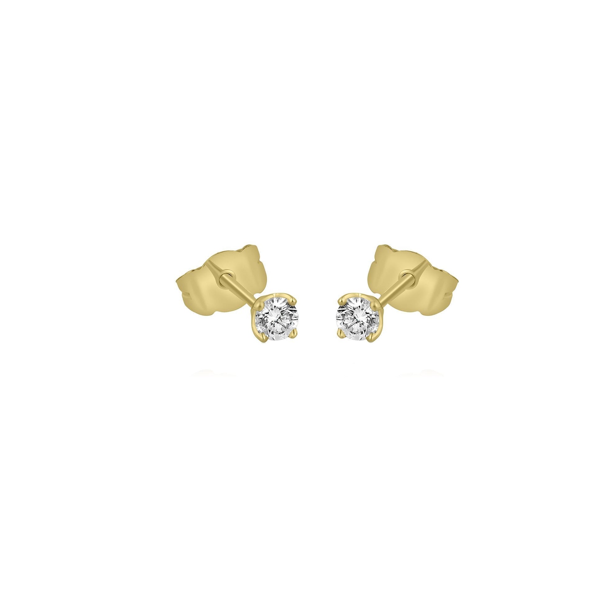 9ct Yellow Gold Diamond 0.33ct Total Claw Set Stud Earrings