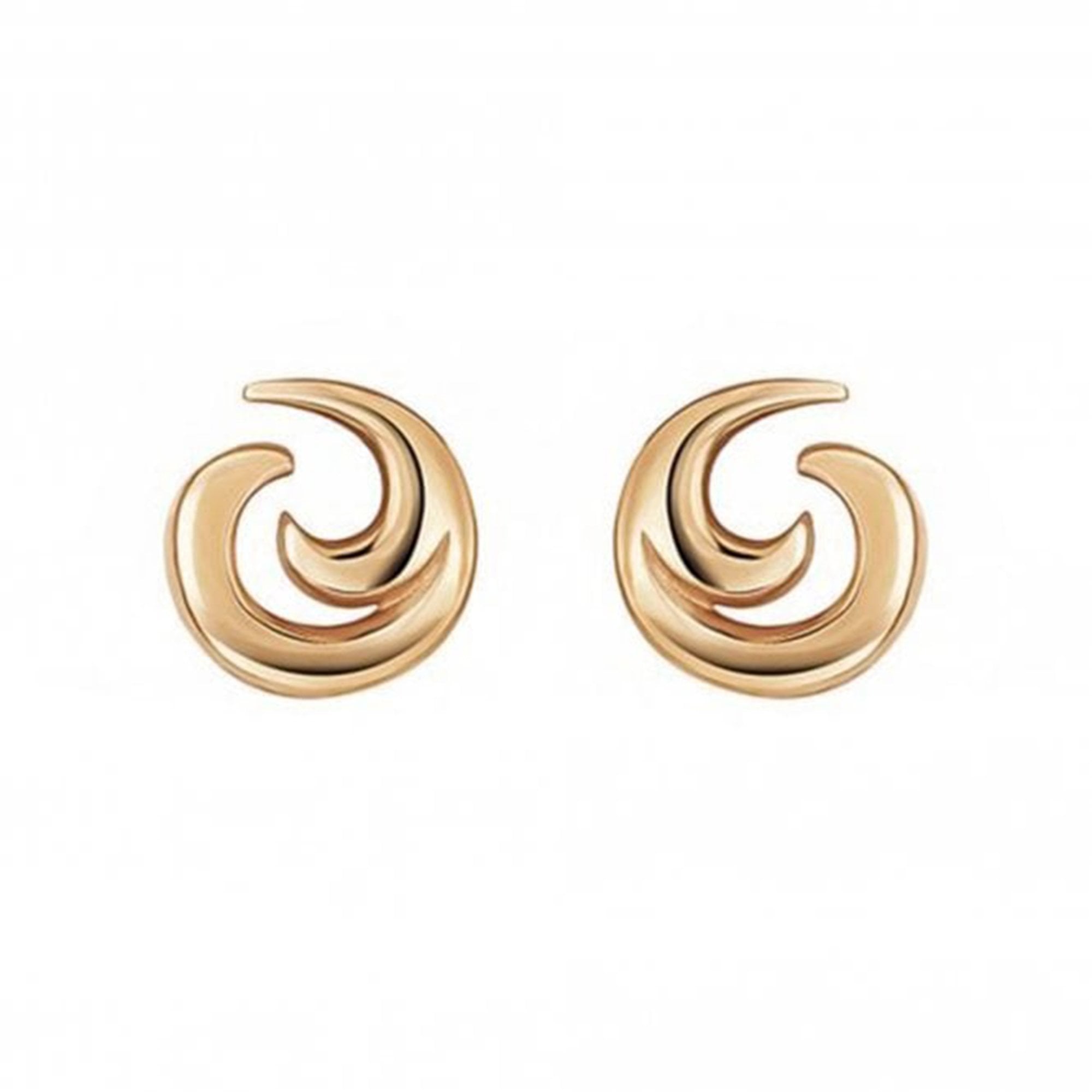 9ct Rose Gold 'Waves' Swirl Stud Earrings