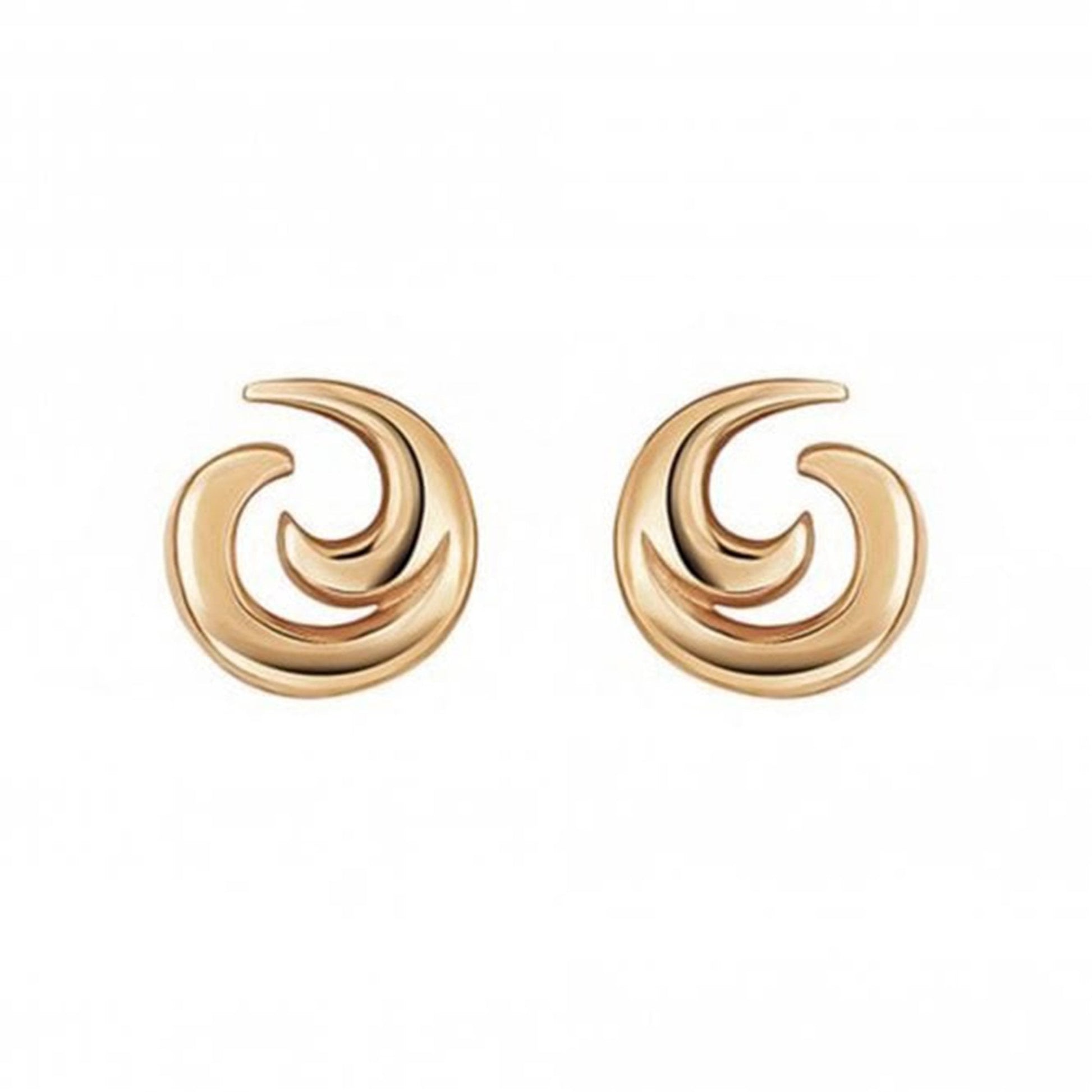 9ct Rose Gold 'Waves' Swirl Stud Earrings