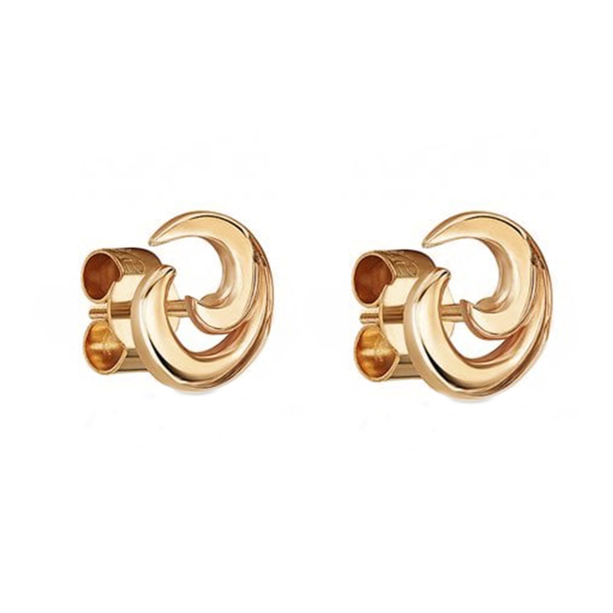 9ct Rose Gold 'Waves' Swirl Stud Earrings