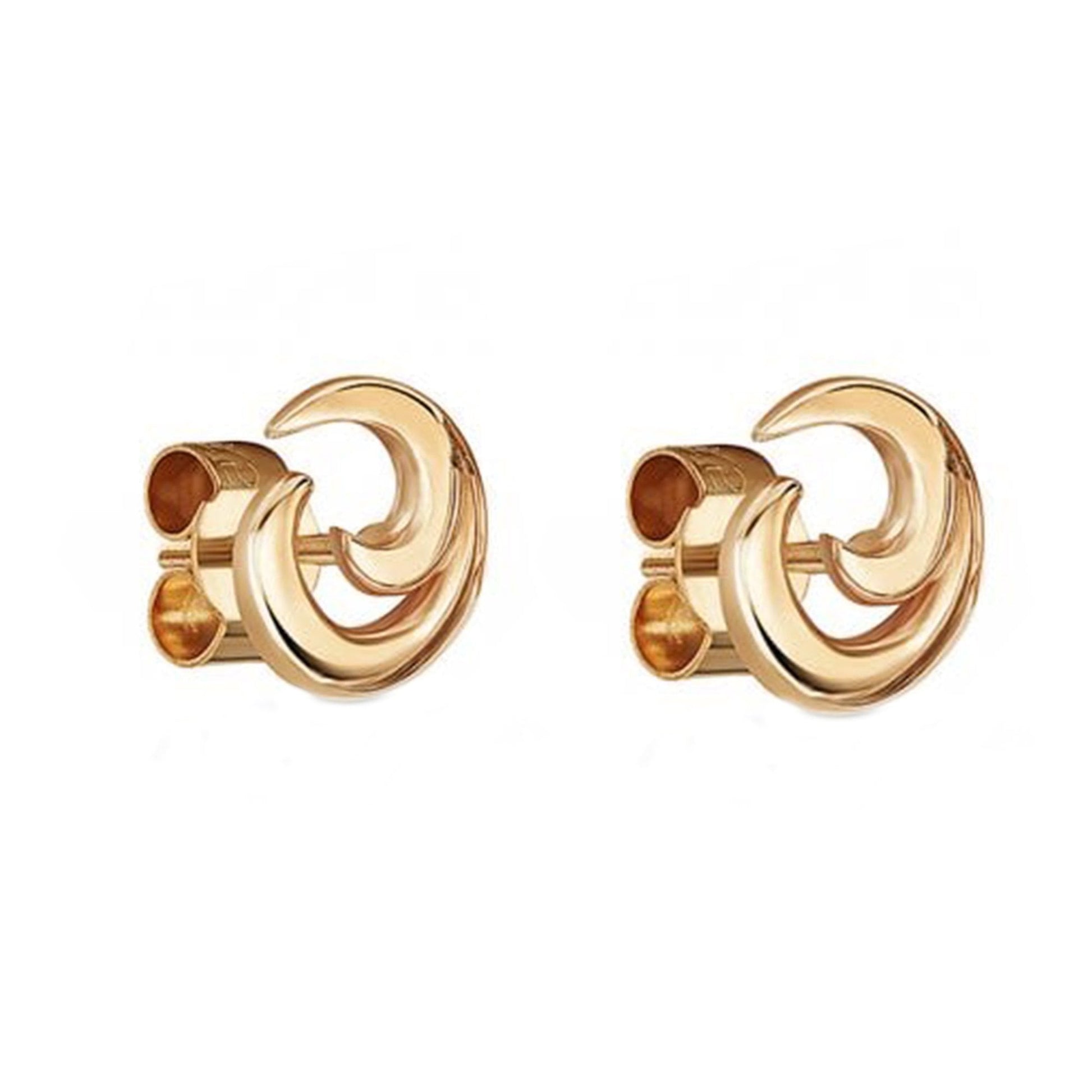 9ct Rose Gold 'Waves' Swirl Stud Earrings