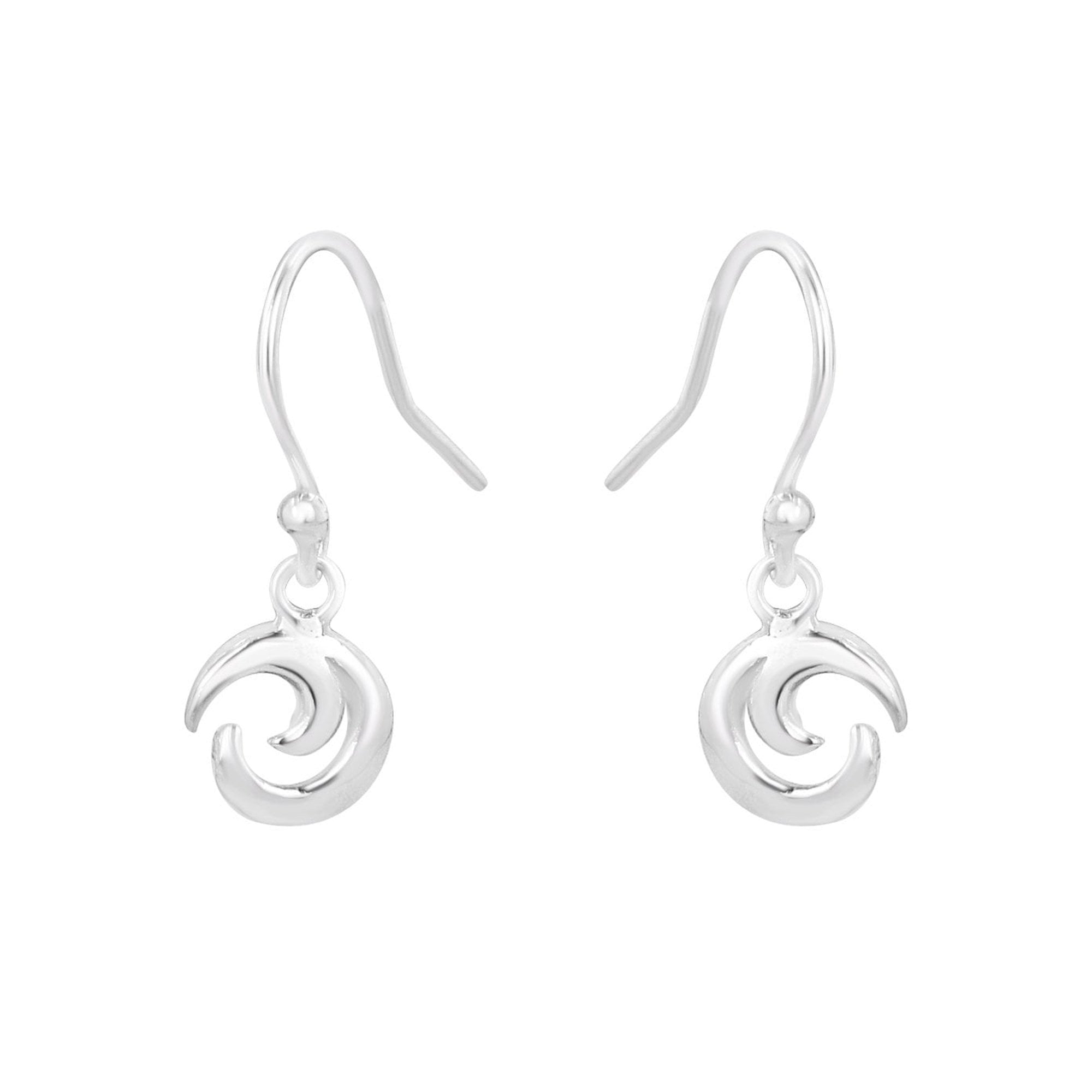 Sterling Silver 'Wave' Swirl Drop Earrings