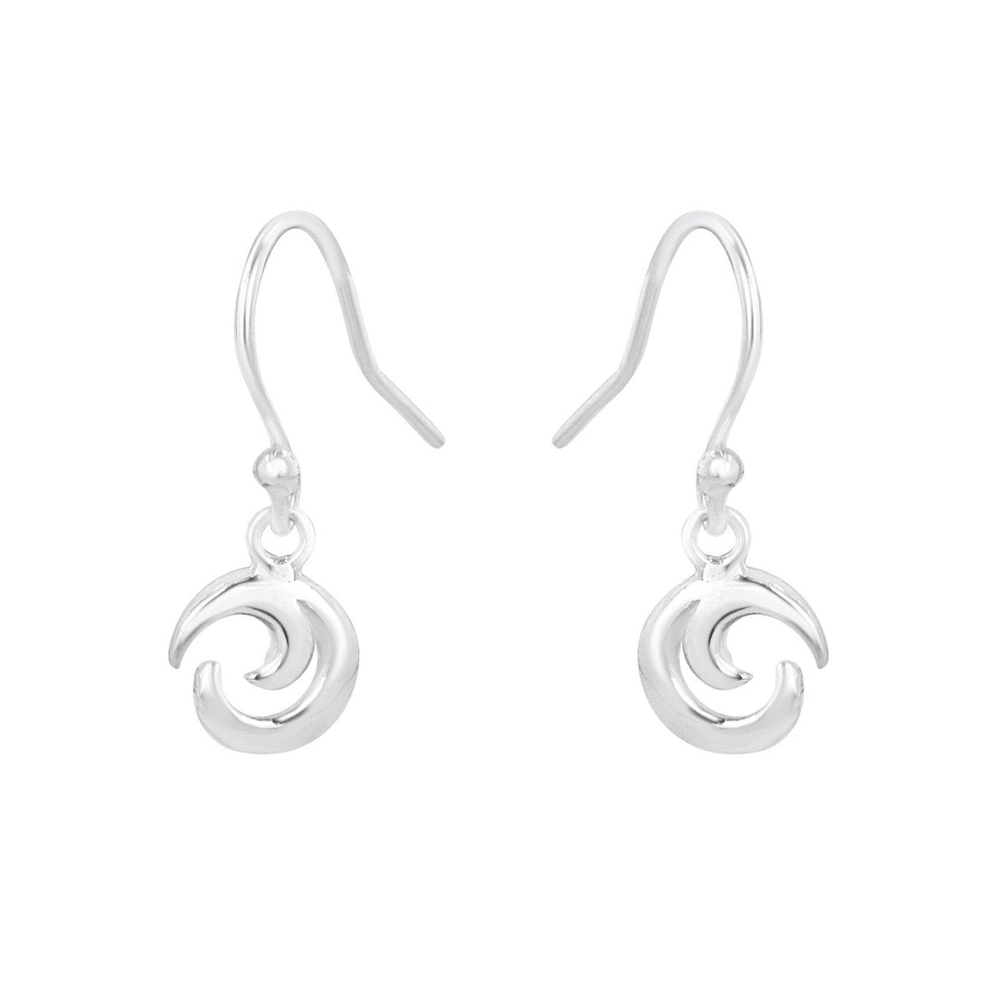Sterling Silver 'Wave' Swirl Drop Earrings