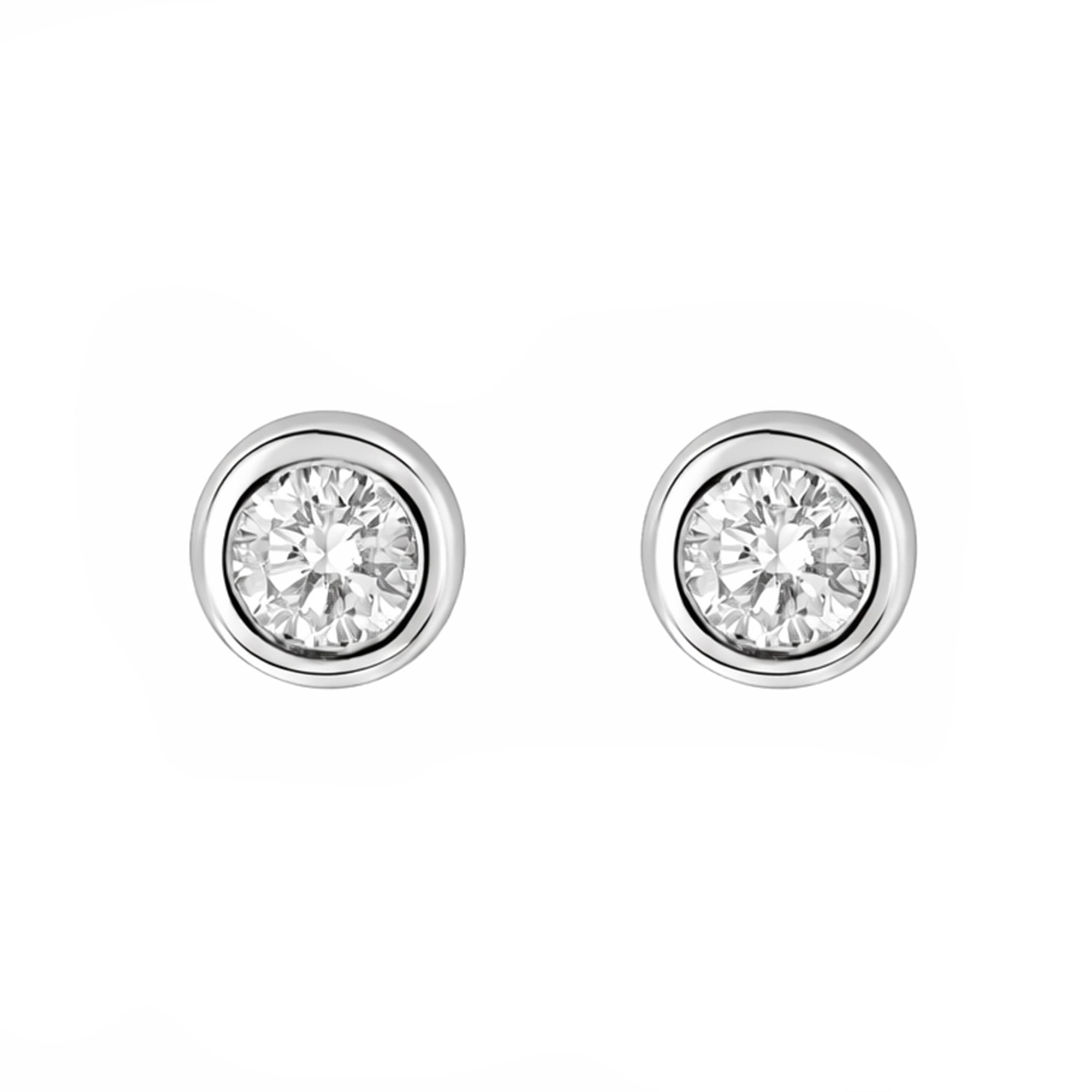 9ct White Gold Natural Diamond Stud Earrings 0.56ct Total