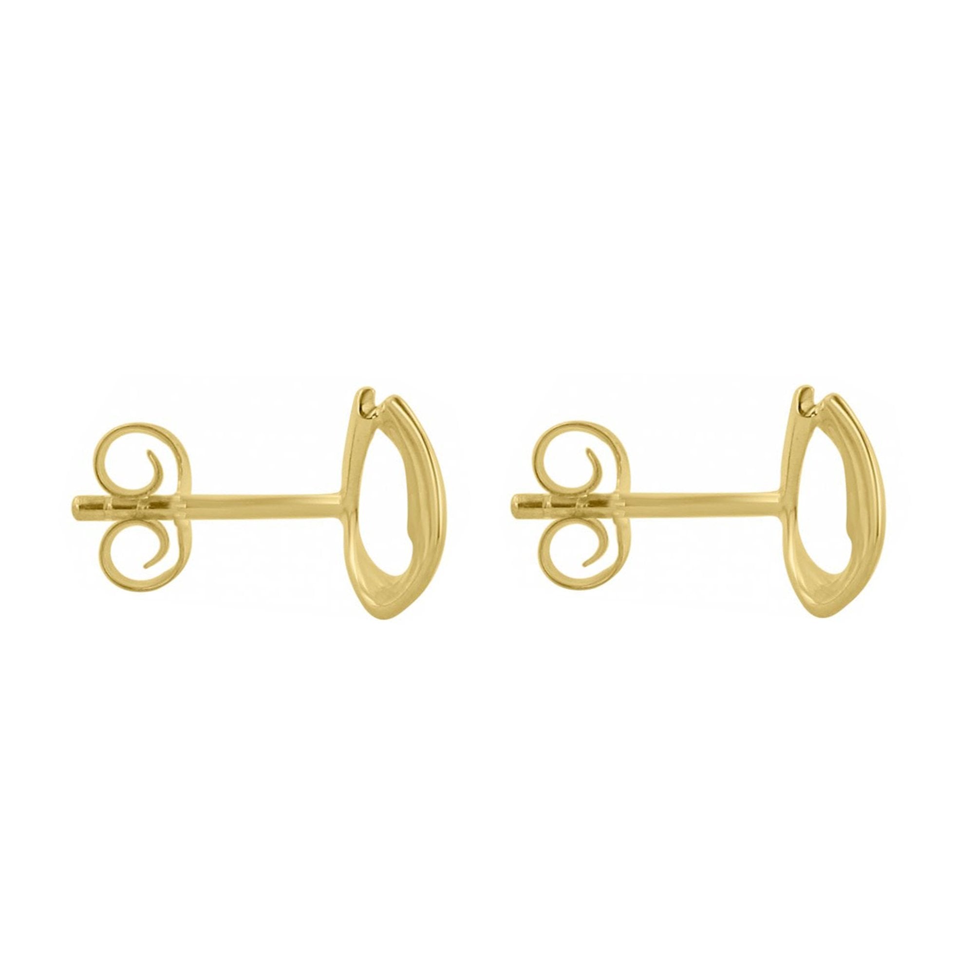 Twisted Ribbon Style Stud Earrings in 9ct Yellow Gold