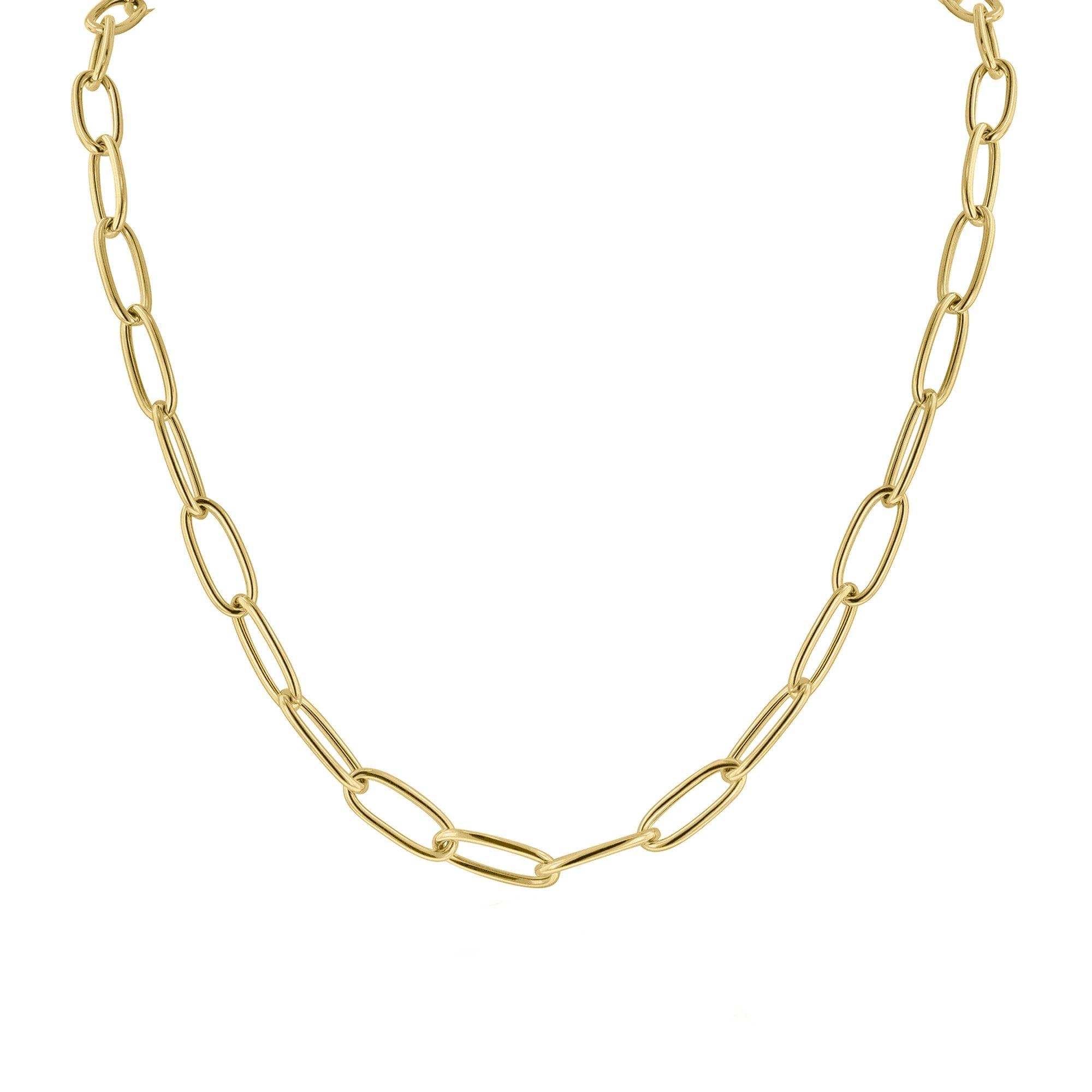 9ct Yellow Gold Necklace with Elongated Oval Links