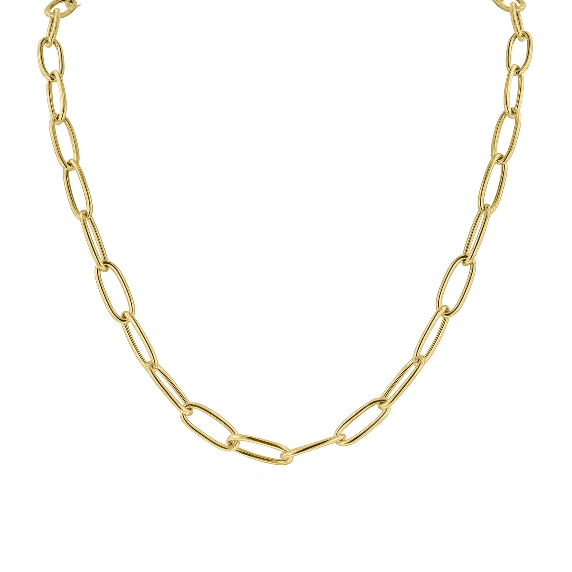 9ct Yellow Gold Necklace with Elongated Oval Links