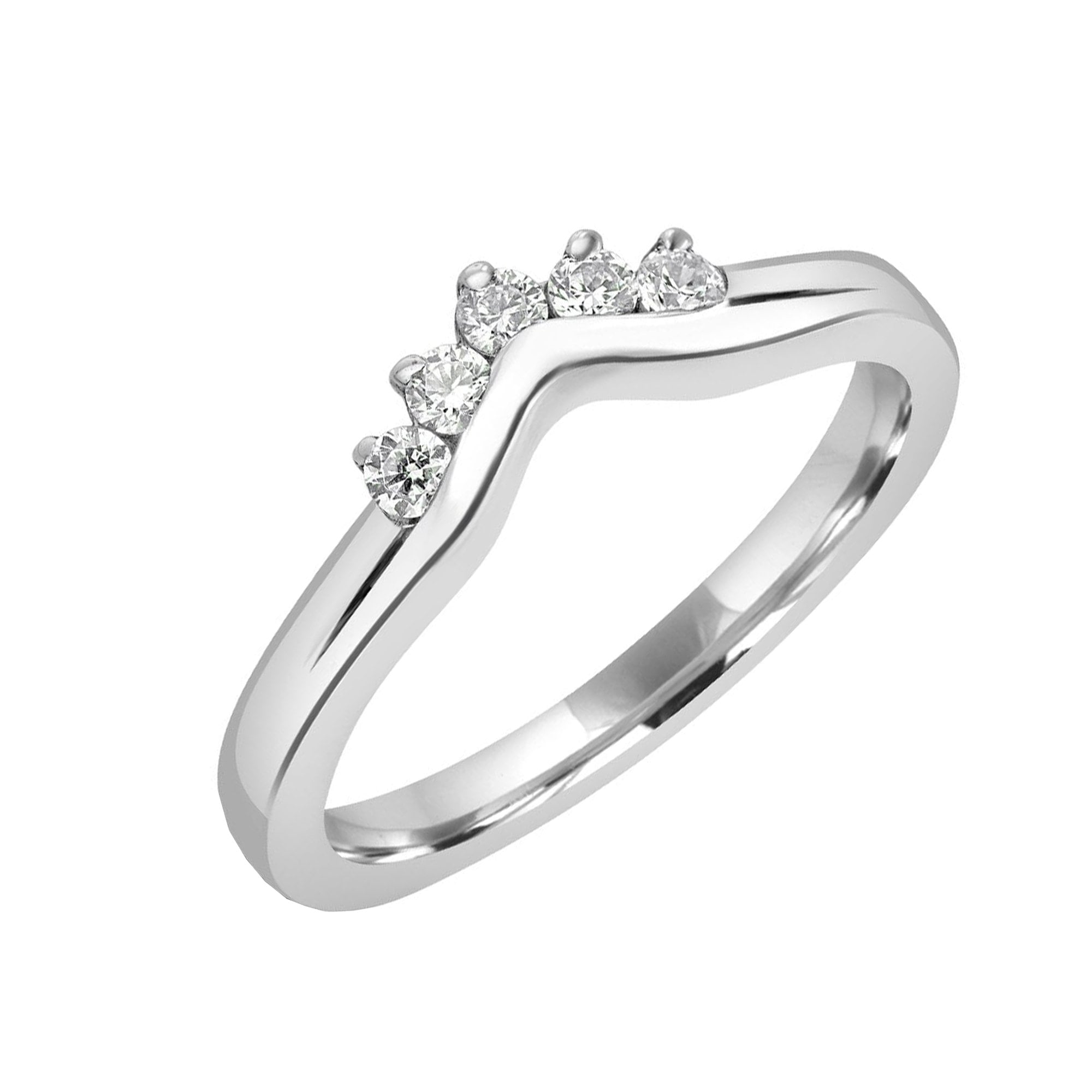 Sterling Silver Shaped Ring With CZ's