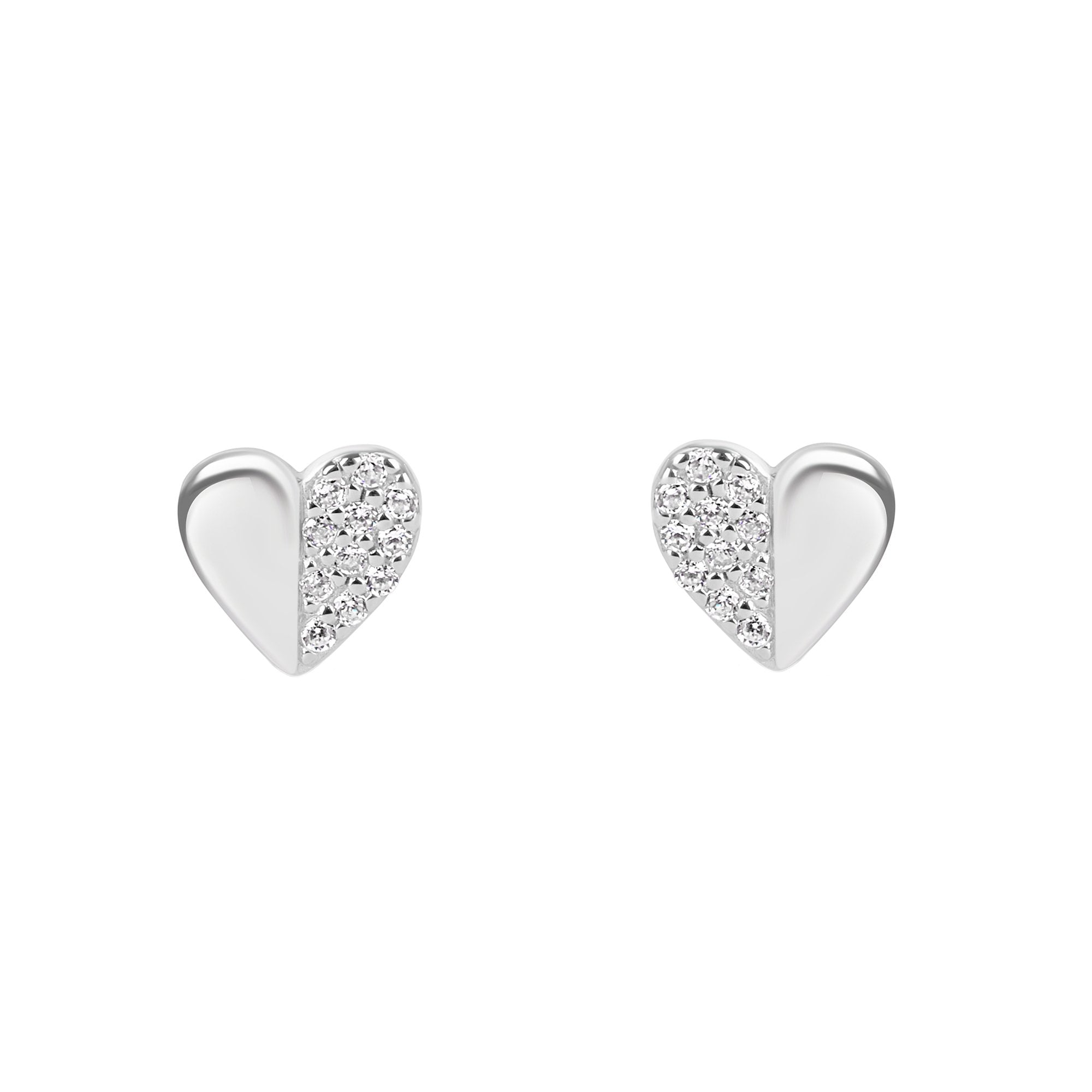 Fiorelli Heart Shaped Half Pave Set Studs