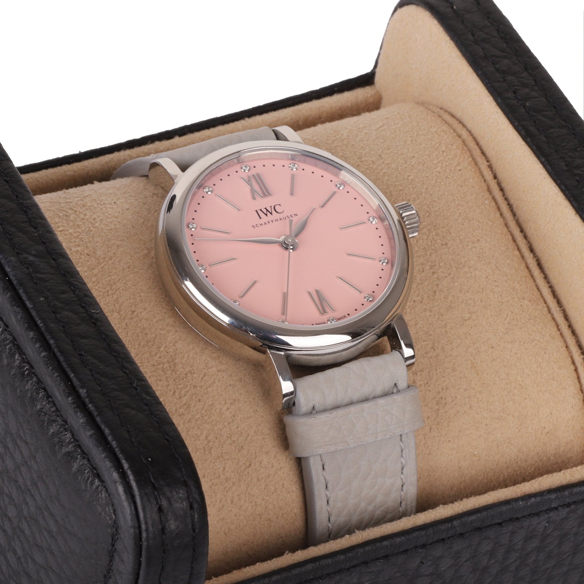 IWC Portofino Pre-owned Watch With Pink Diamond Dial