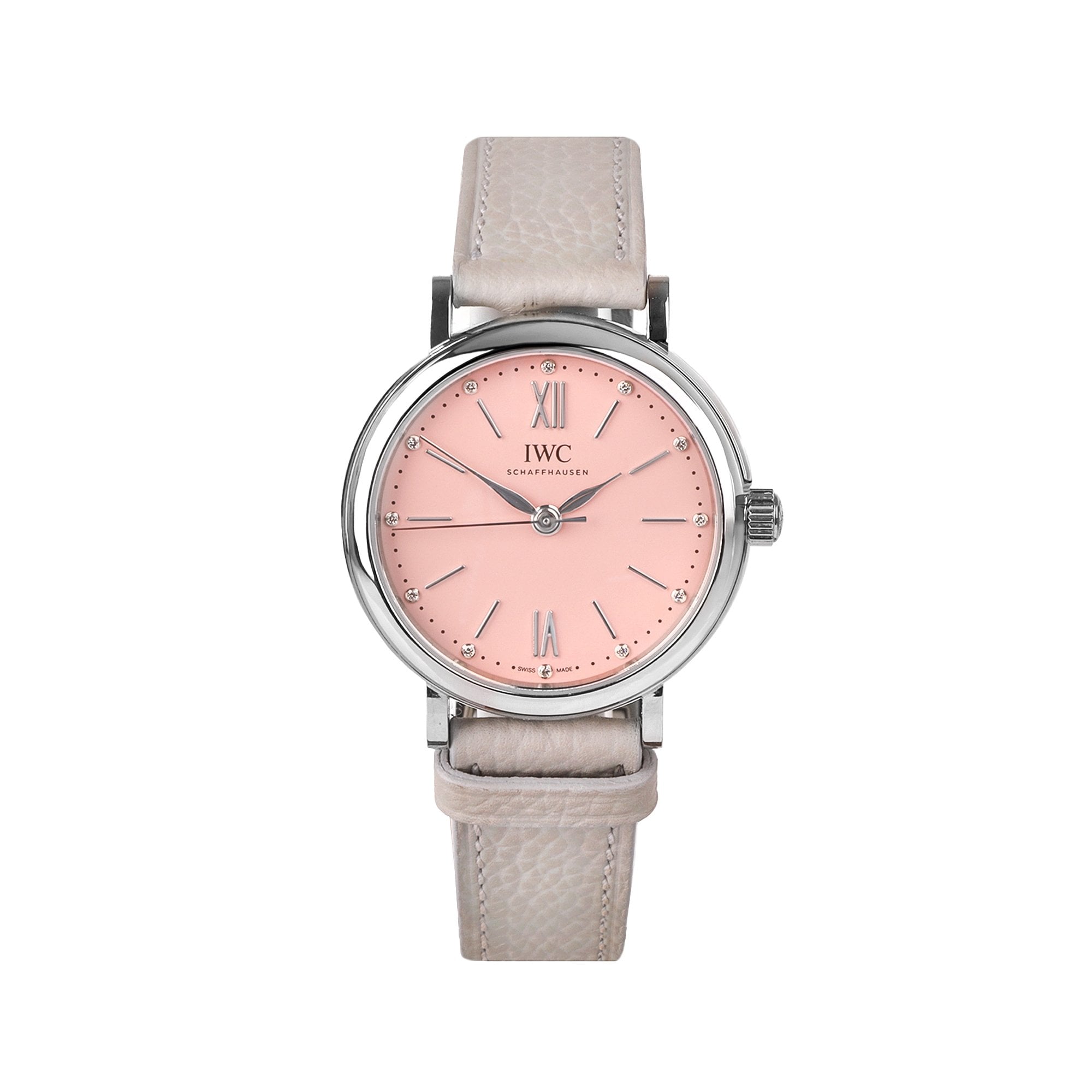 IWC Portofino Pre-owned Watch With Pink Diamond Dial