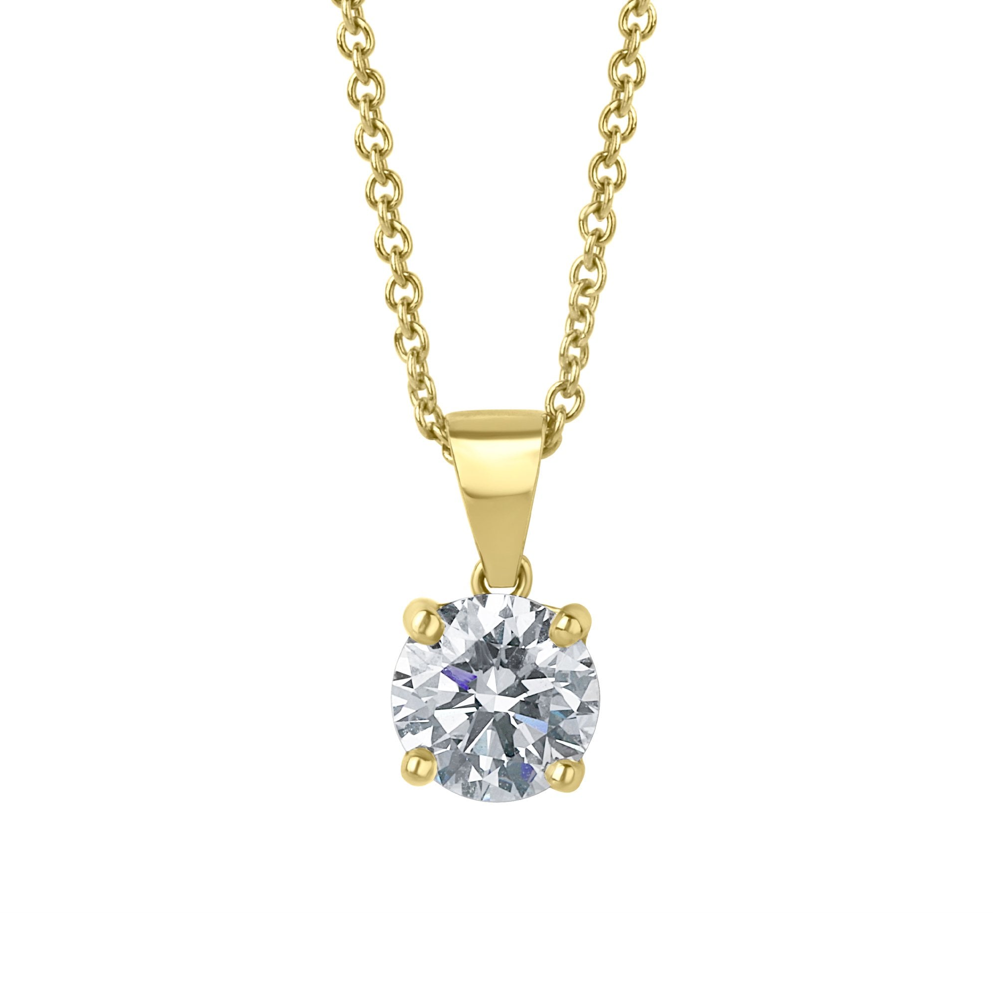 18ct Yellow Gold 1ct Round Brilliant Lab Grown Diamond 'Elizabeth' Necklace