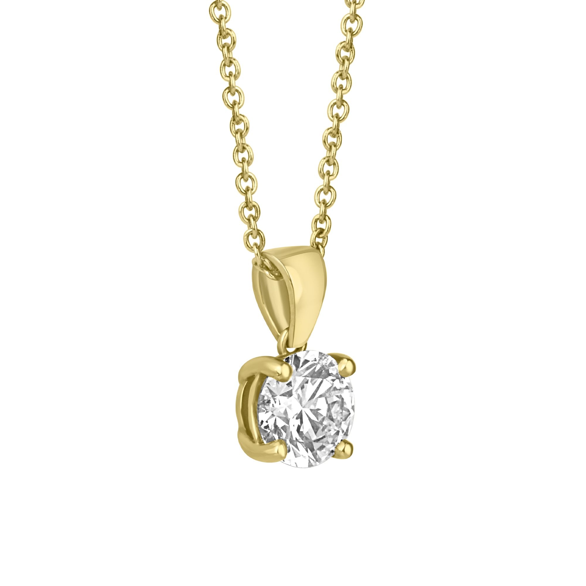 18ct Yellow Gold 1ct Round Brilliant Lab Grown Diamond 'Elizabeth' Necklace