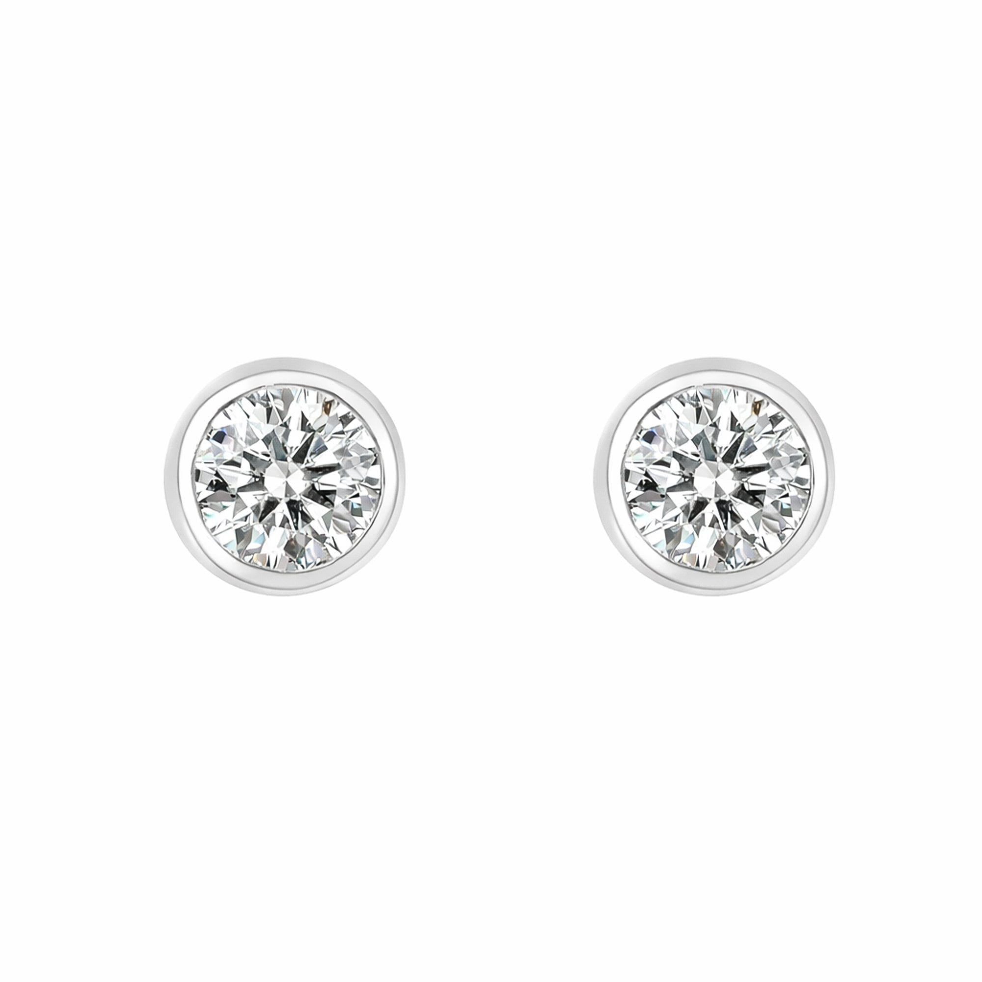 Platinum 0.76ct Round Lab Grown Diamond Donut Stud Earrings