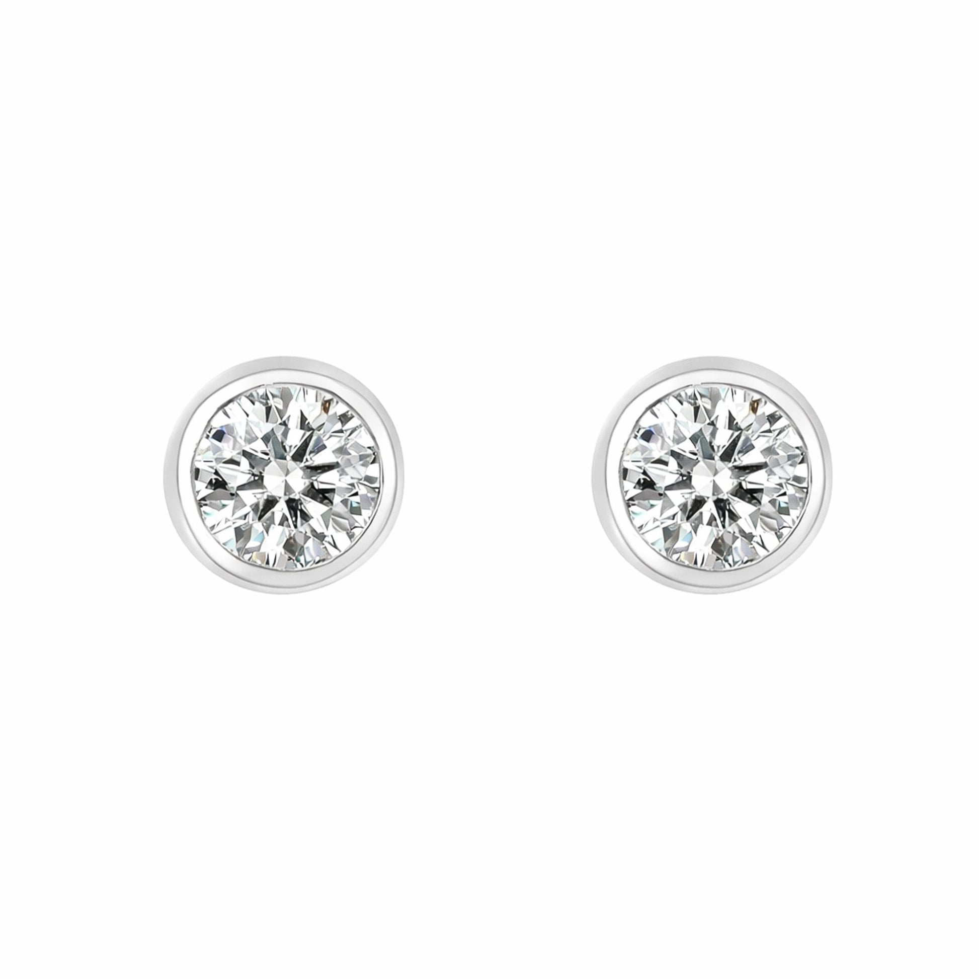 Platinum 0.76ct Round Lab Grown Diamond Donut Stud Earrings
