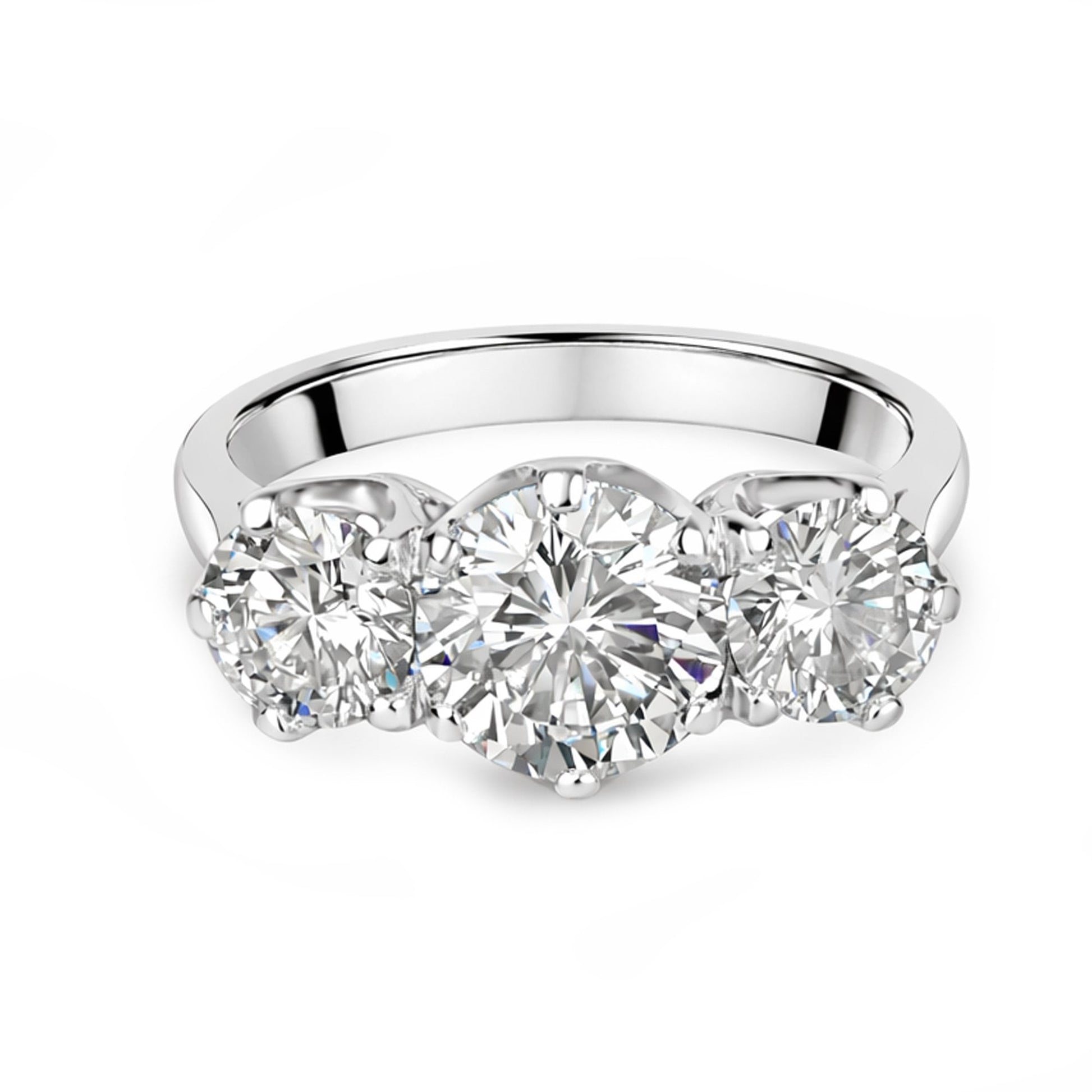 Platinum Three Stone Diamond Pre Owned Ring