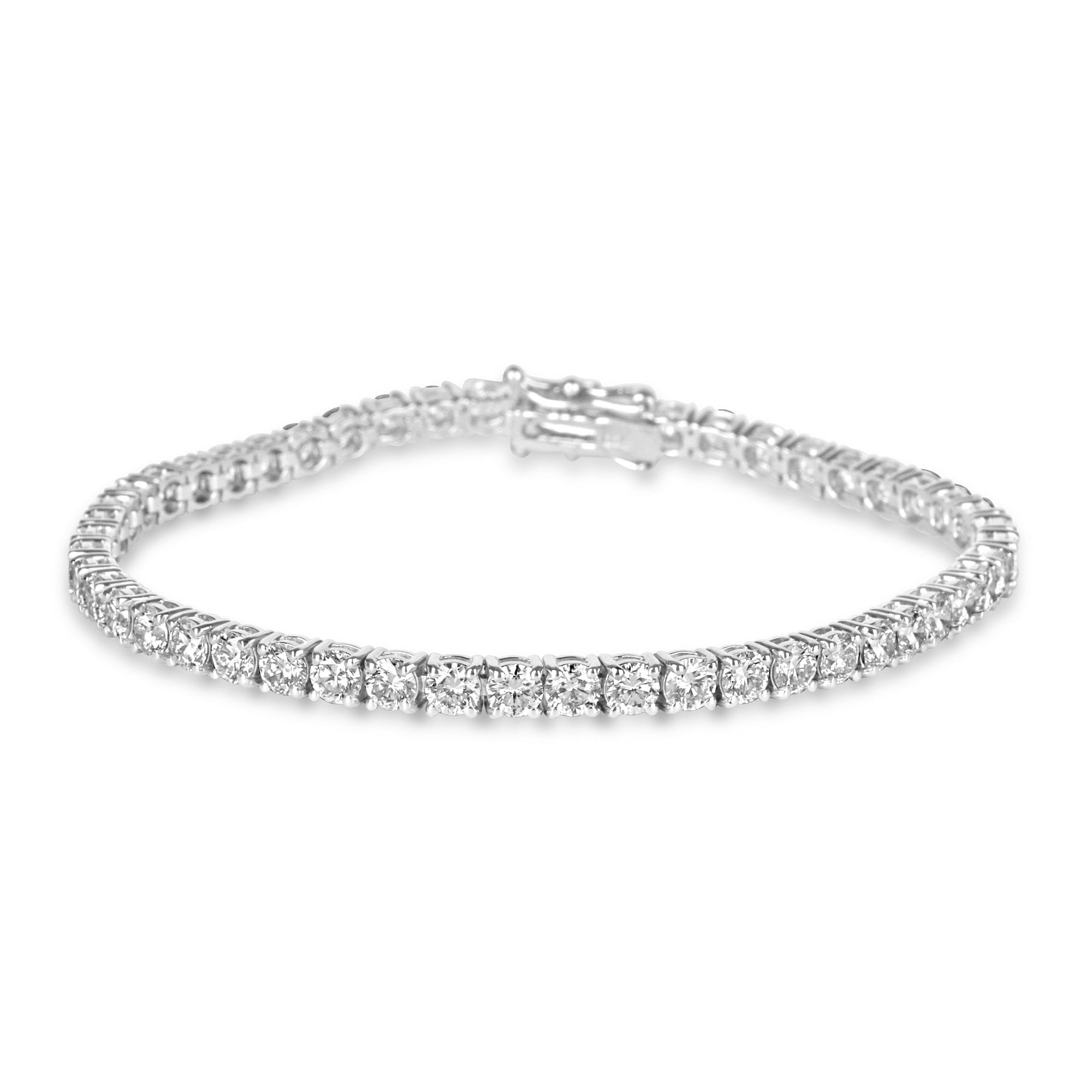 18ct White Gold Round Brilliant Cut Diamond 6.74ct Total Line Bracelet