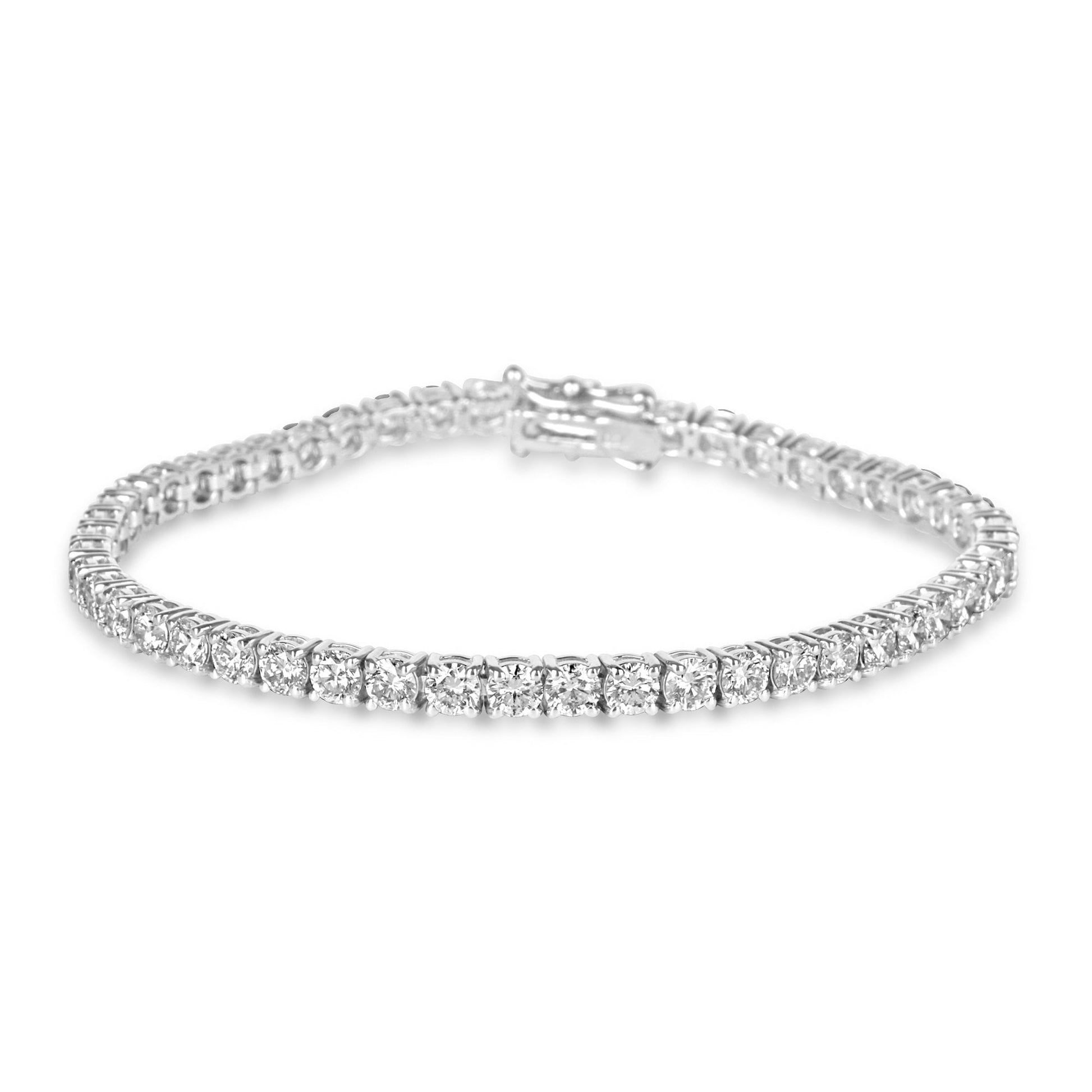 18ct White Gold Round Brilliant Cut Diamond 6.74ct Total Line Bracelet