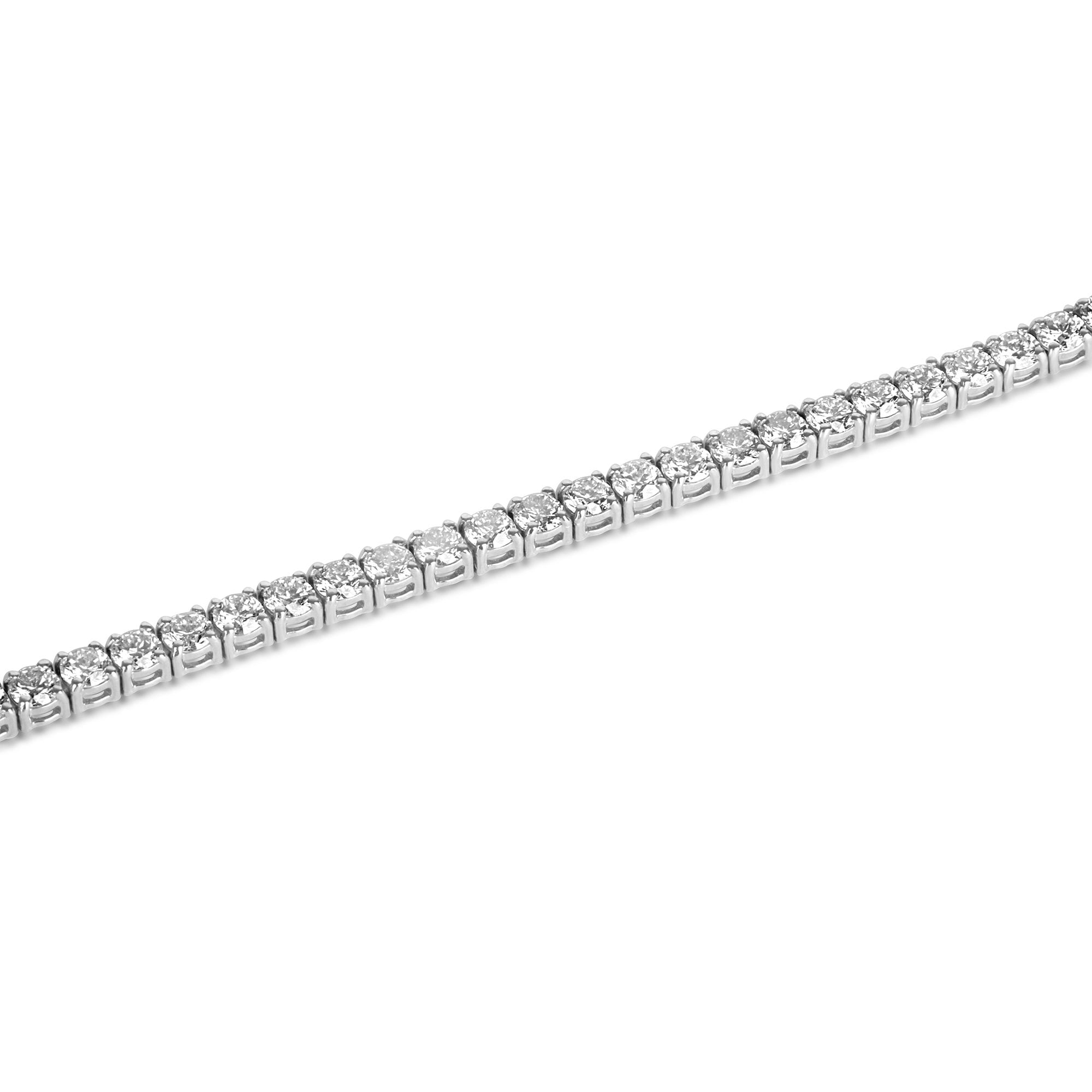 18ct White Gold Round Brilliant Cut Diamond 6.74ct Total Line Bracelet