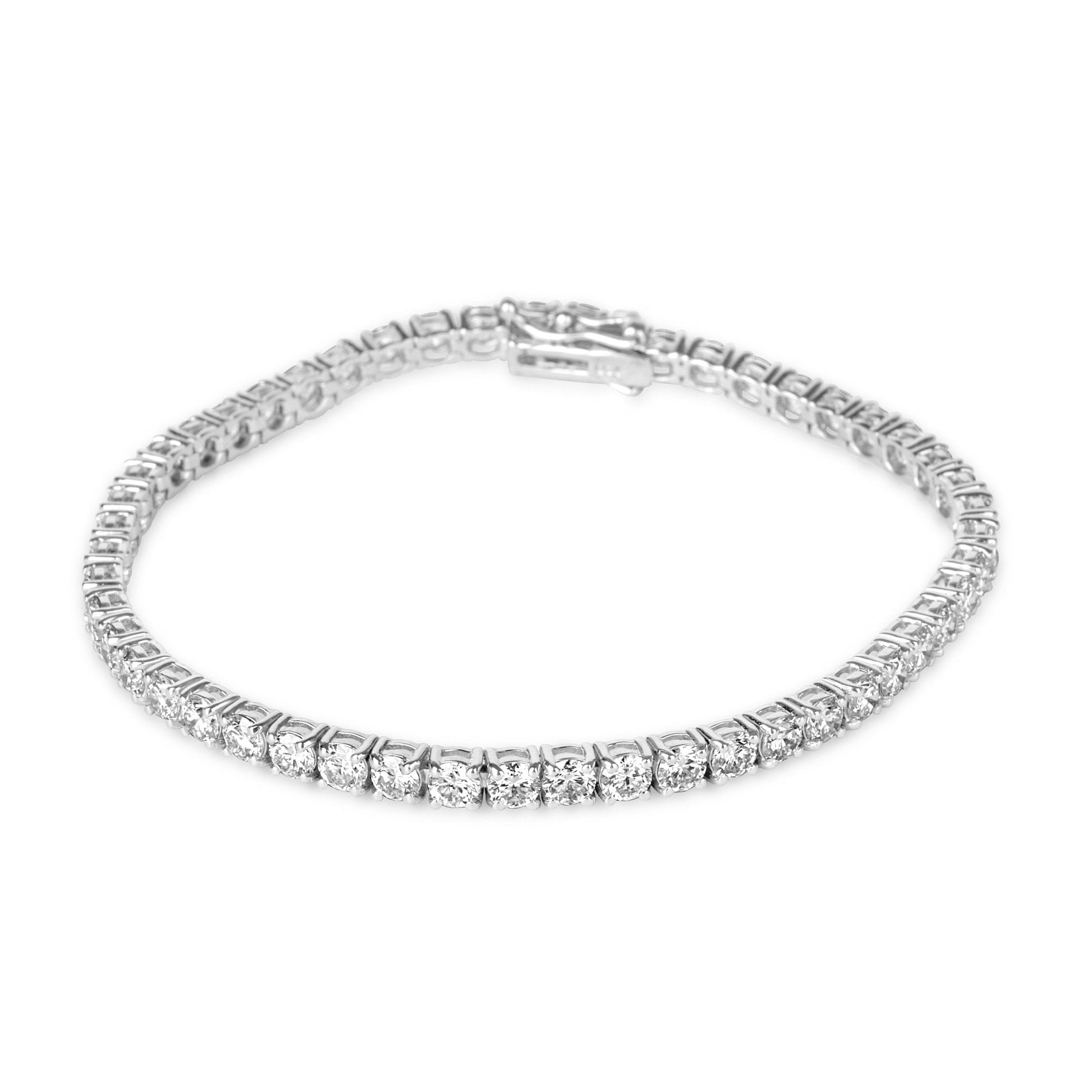 18ct White Gold Round Brilliant Cut Diamond 6.74ct Total Line Bracelet