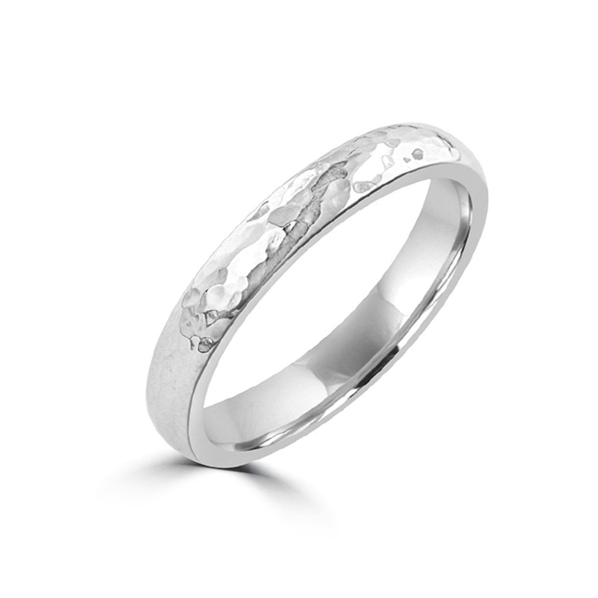 Sterling Silver Hammered Finished Band Ring