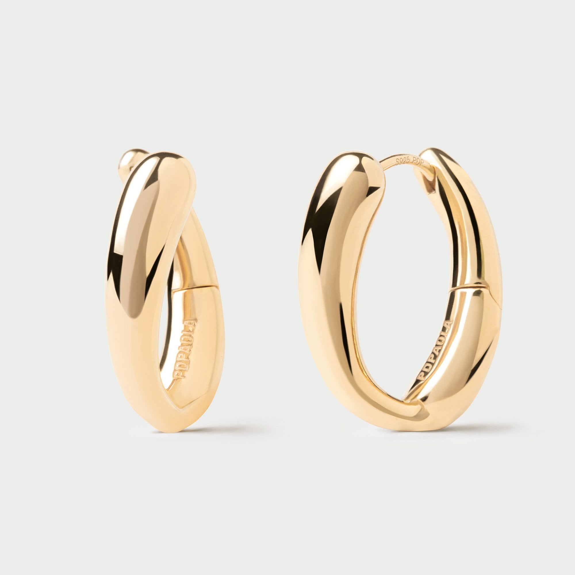 PDPAOLA 18ct Gold Plated Sterling Silver 'Helix' Hoop Earrings