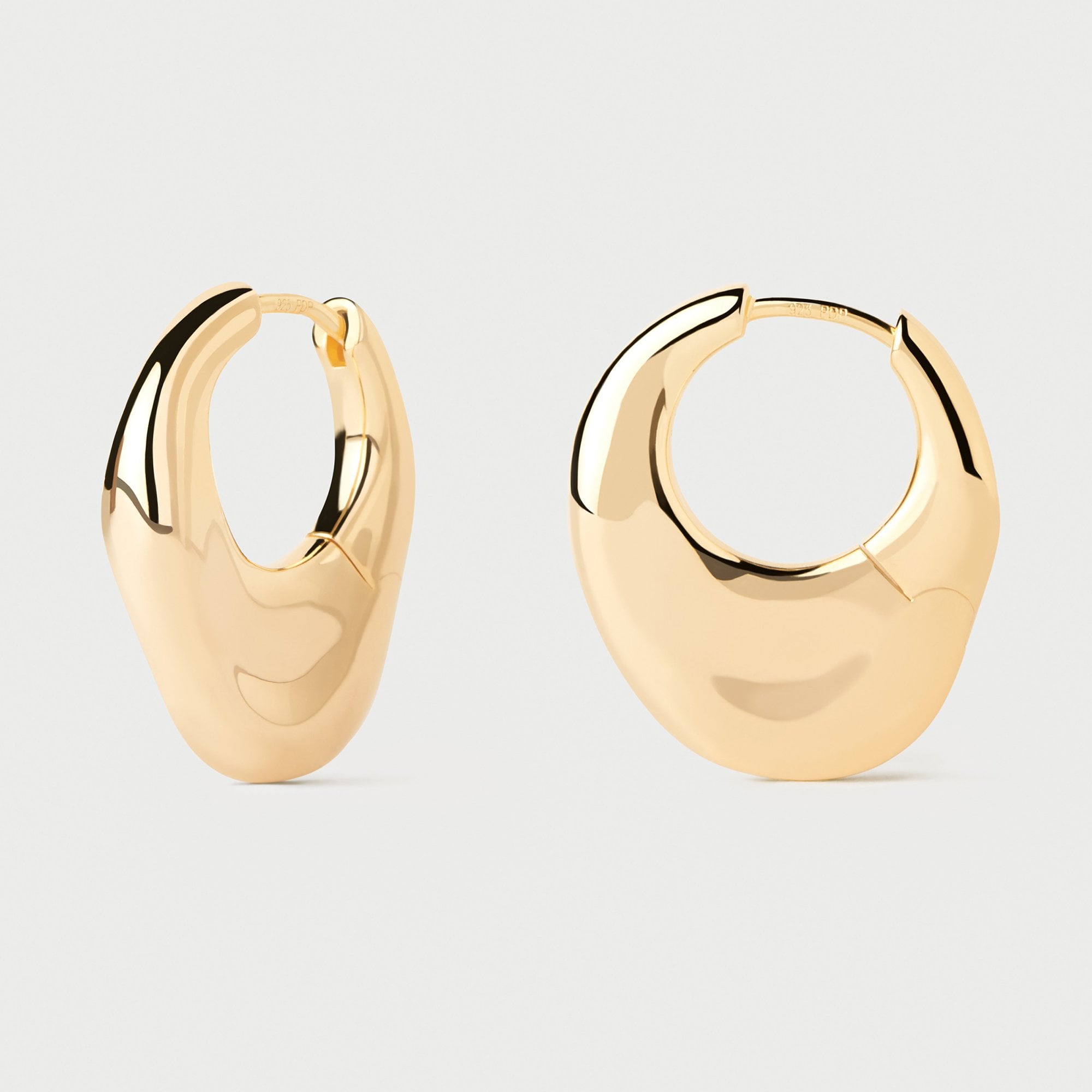 PDPAOLA 18ct Gold Plated Sterling Silver 'Volcano' Hoop Earrings