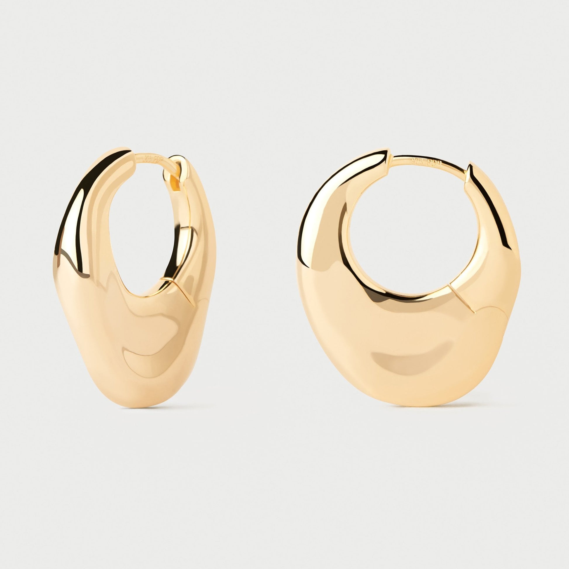PDPAOLA 18ct Gold Plated Sterling Silver 'Volcano' Hoop Earrings