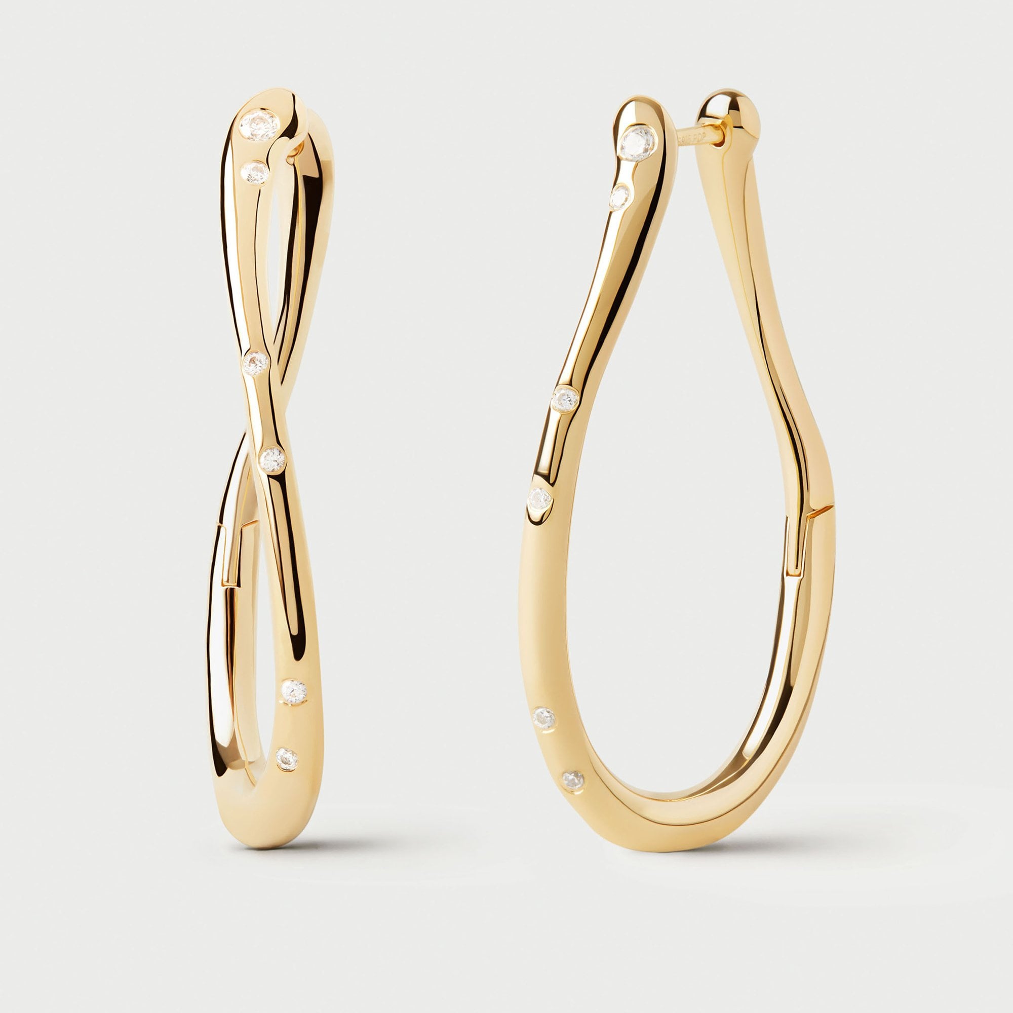 PDPAOLA 18ct Gold Plated Sterling Silver 'Air' Hoop Earrings