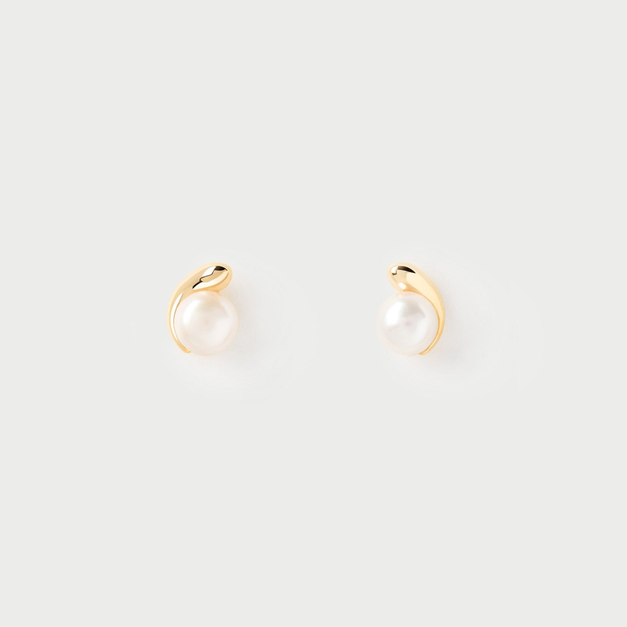 PDPAOLA 18ct Gold Plated Sterling Silver 'La Perla' Mini Stud Earrings