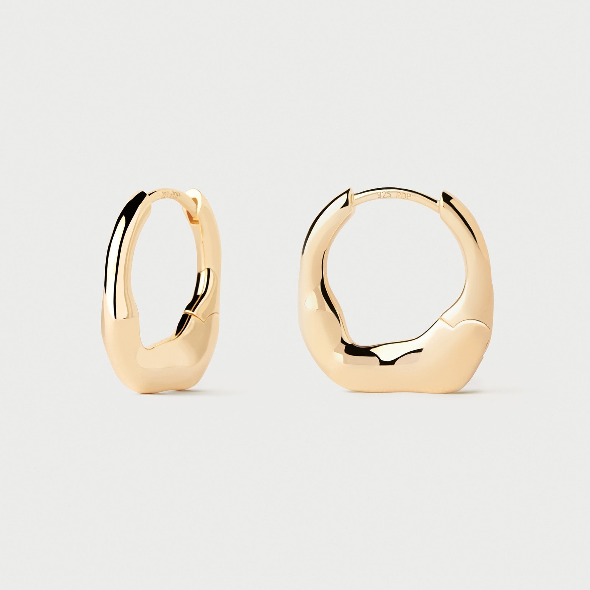 PDPAOLA 18ct Gold Plated Sterling Silver mini 'Magma' Hoop Earrings