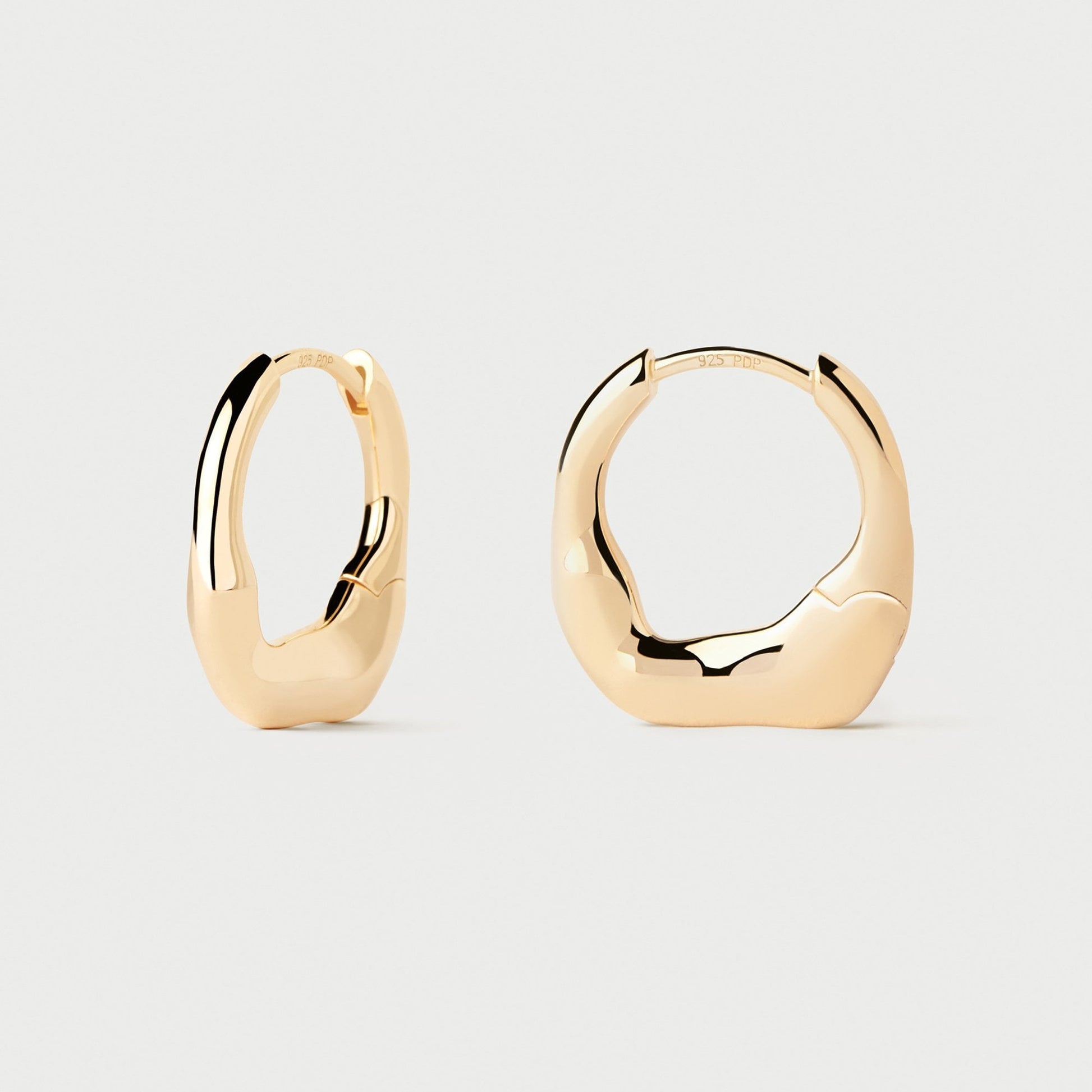 PDPAOLA 18ct Gold Plated Sterling Silver mini 'Magma' Hoop Earrings