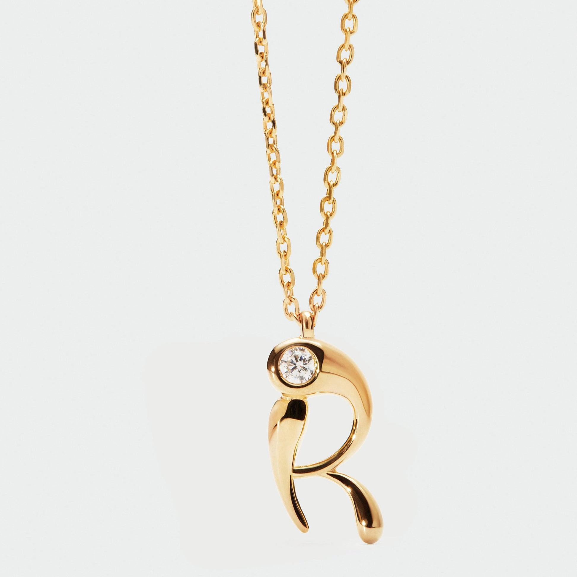 PDPAOLA 18ct Gold Plated Sterling Silver Initial R Necklace