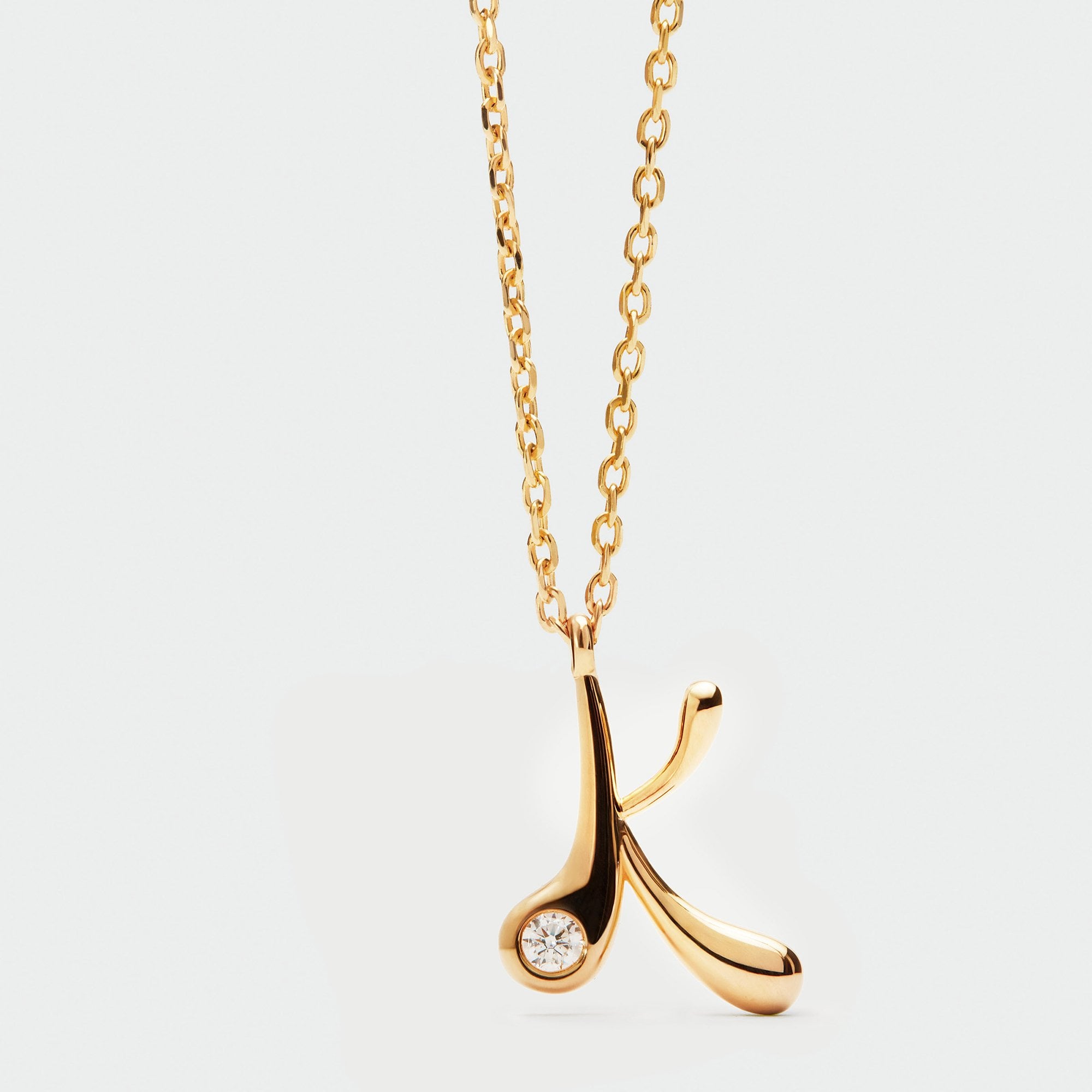 PDPAOLA 18ct Gold Plated Sterling Silver Initial K Necklace