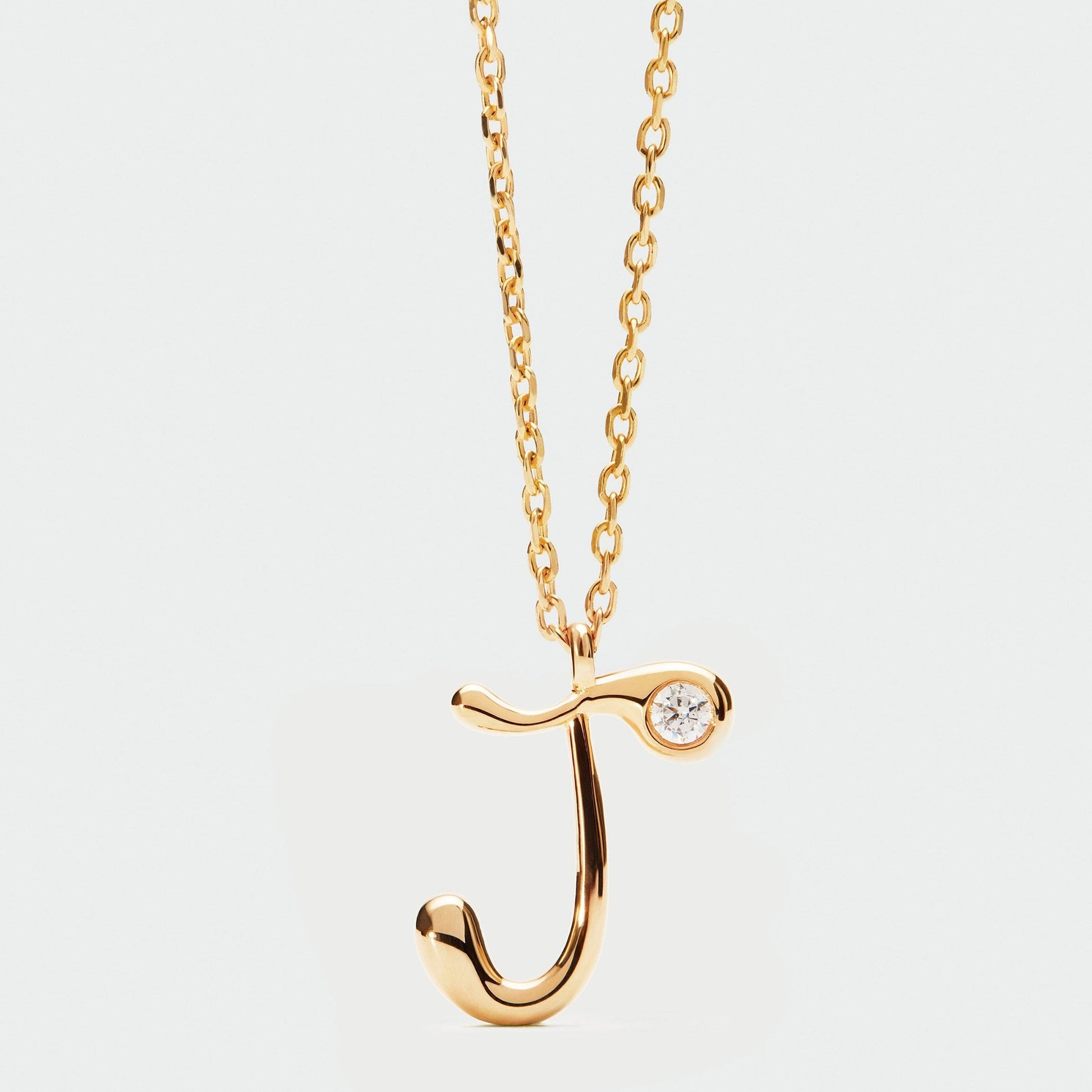 PDPAOLA 18ct Gold Plated Sterling Silver Initial J Necklace