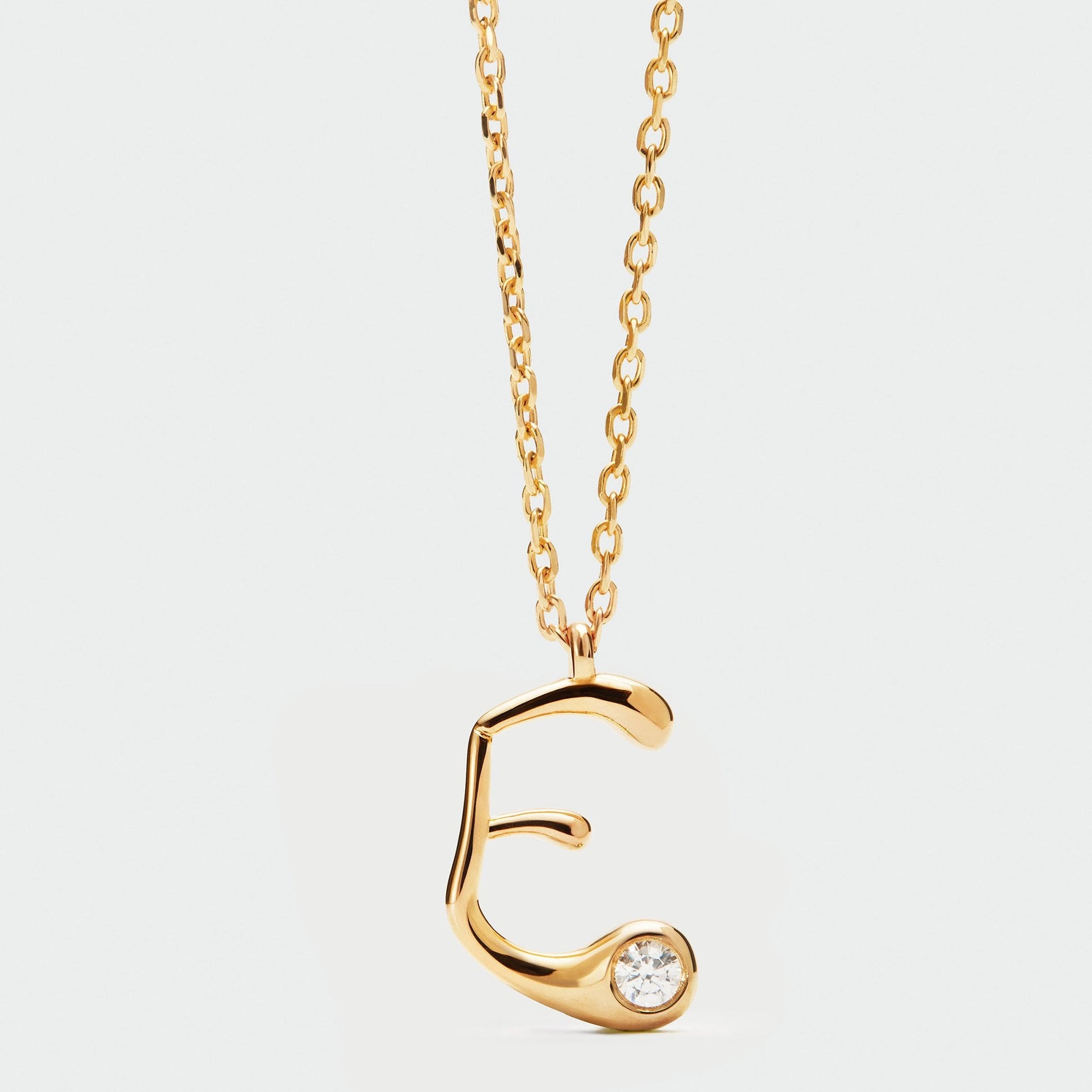 PDPAOLA 18ct Gold Plated Sterling Silver Initial E Necklace