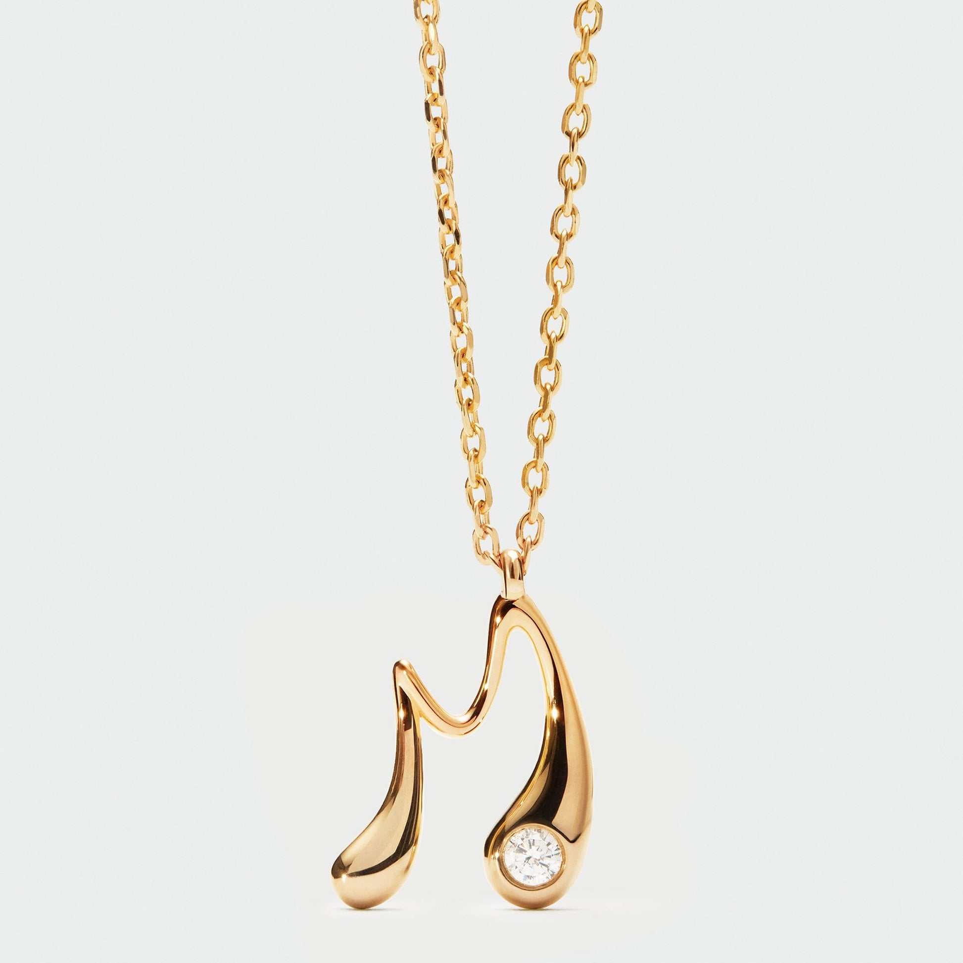 PDPAOLA 18ct Gold Plated Sterling Silver Initial M Necklace