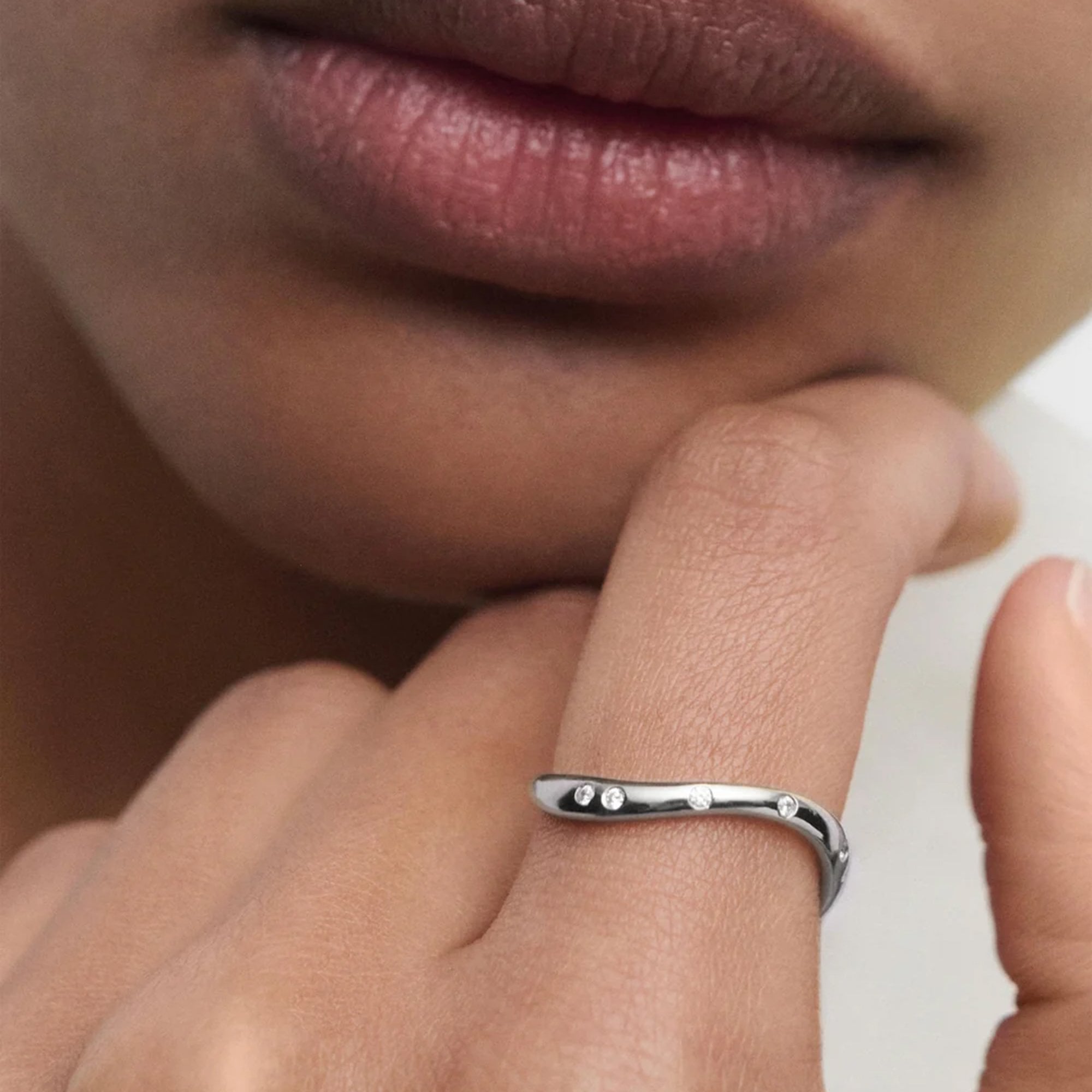 PDPAOLA sterling Silver 'Air' Ring