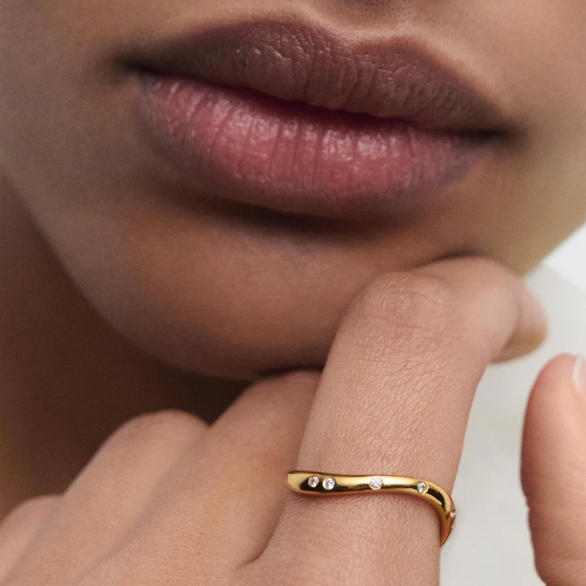 PDPAOLA 18ct Gold Plated sterling Silver 'Air' Ring