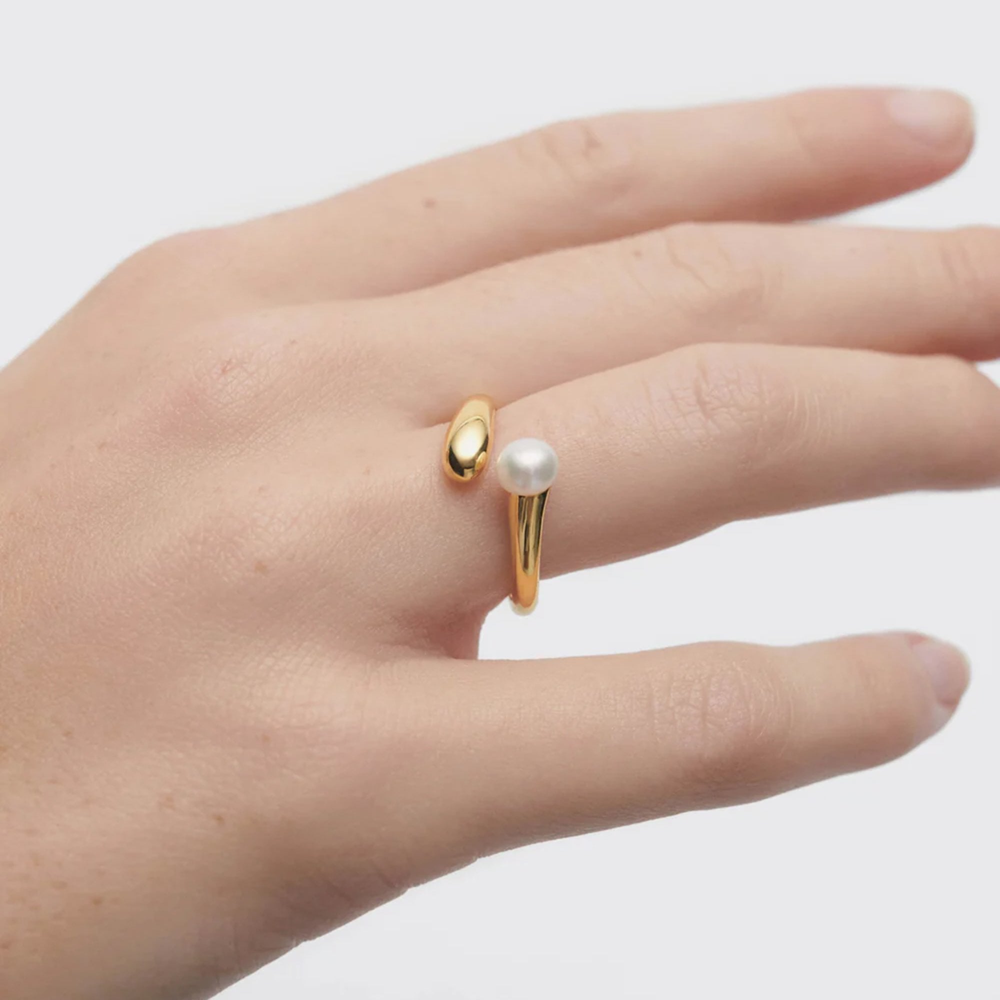 PDPAOLA 18ct Gold Plated sterling Silver 'La Perla' Ring